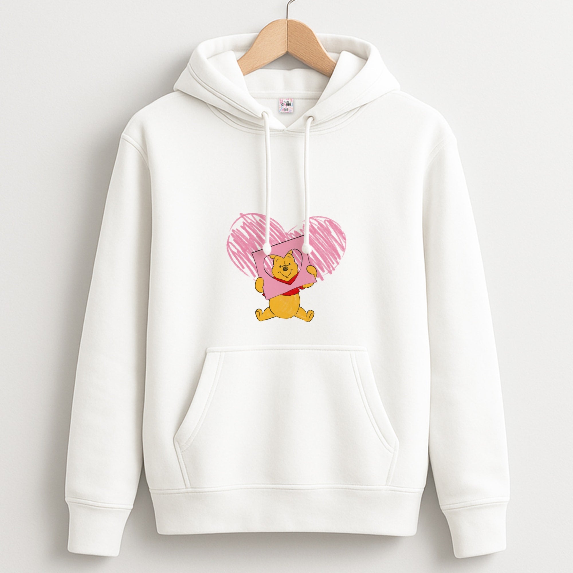 Pooh Heart Drawing Valentine's Hoodie