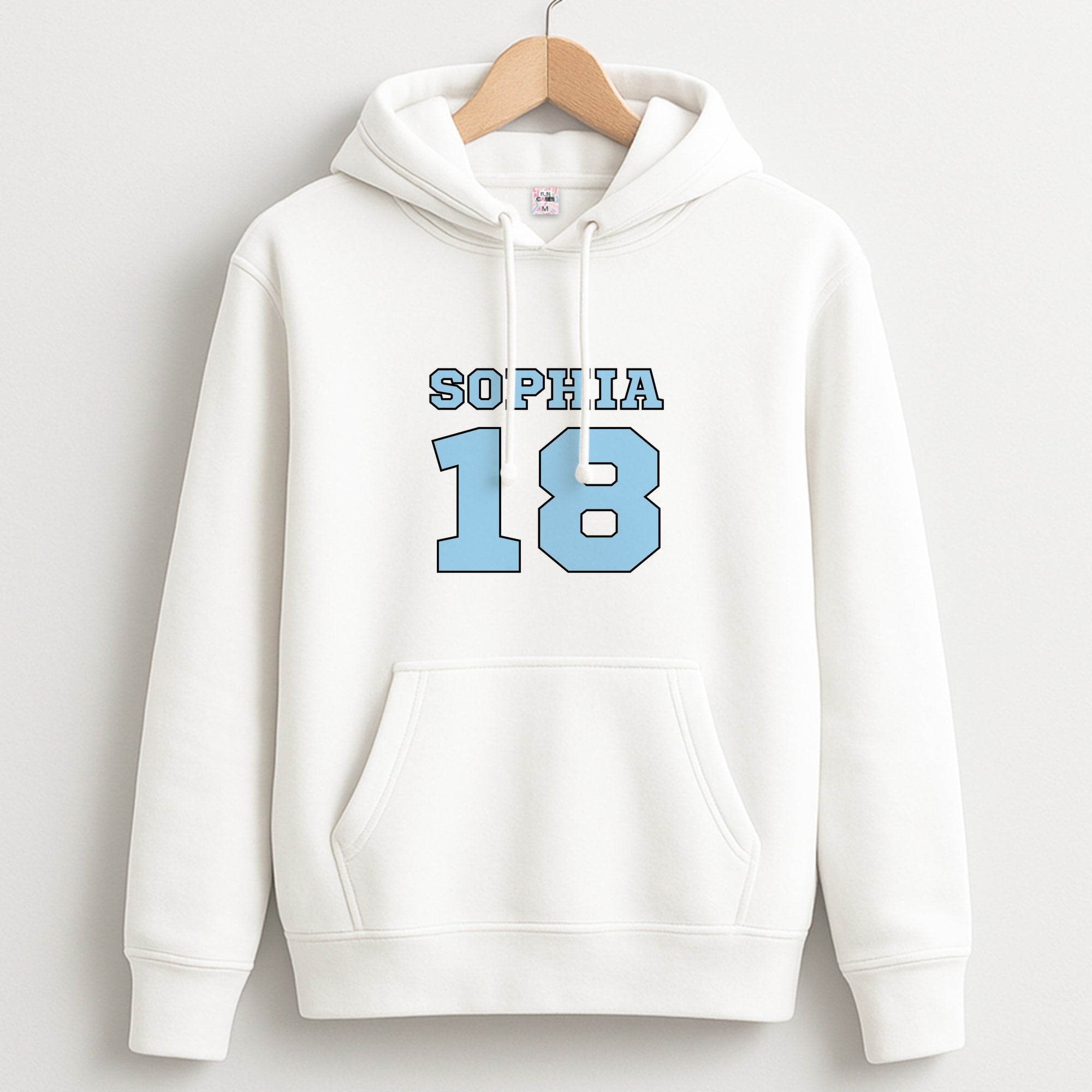 Light Blue - Personalised Football Unisex Hoodie