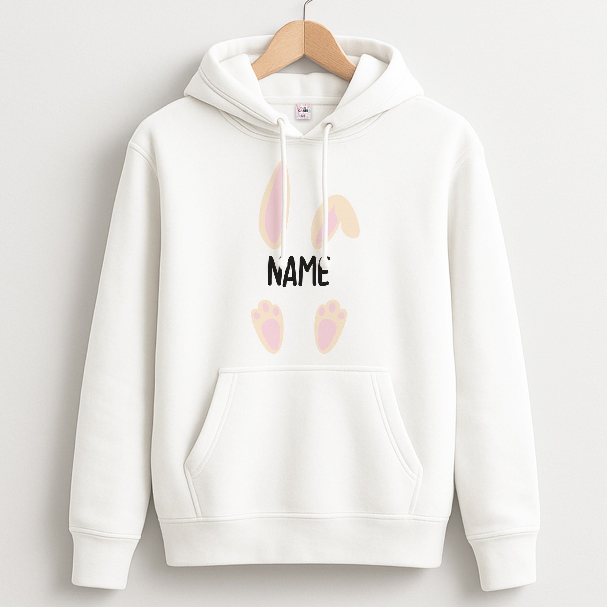 White Bunny Personalised Unisex Hoodie