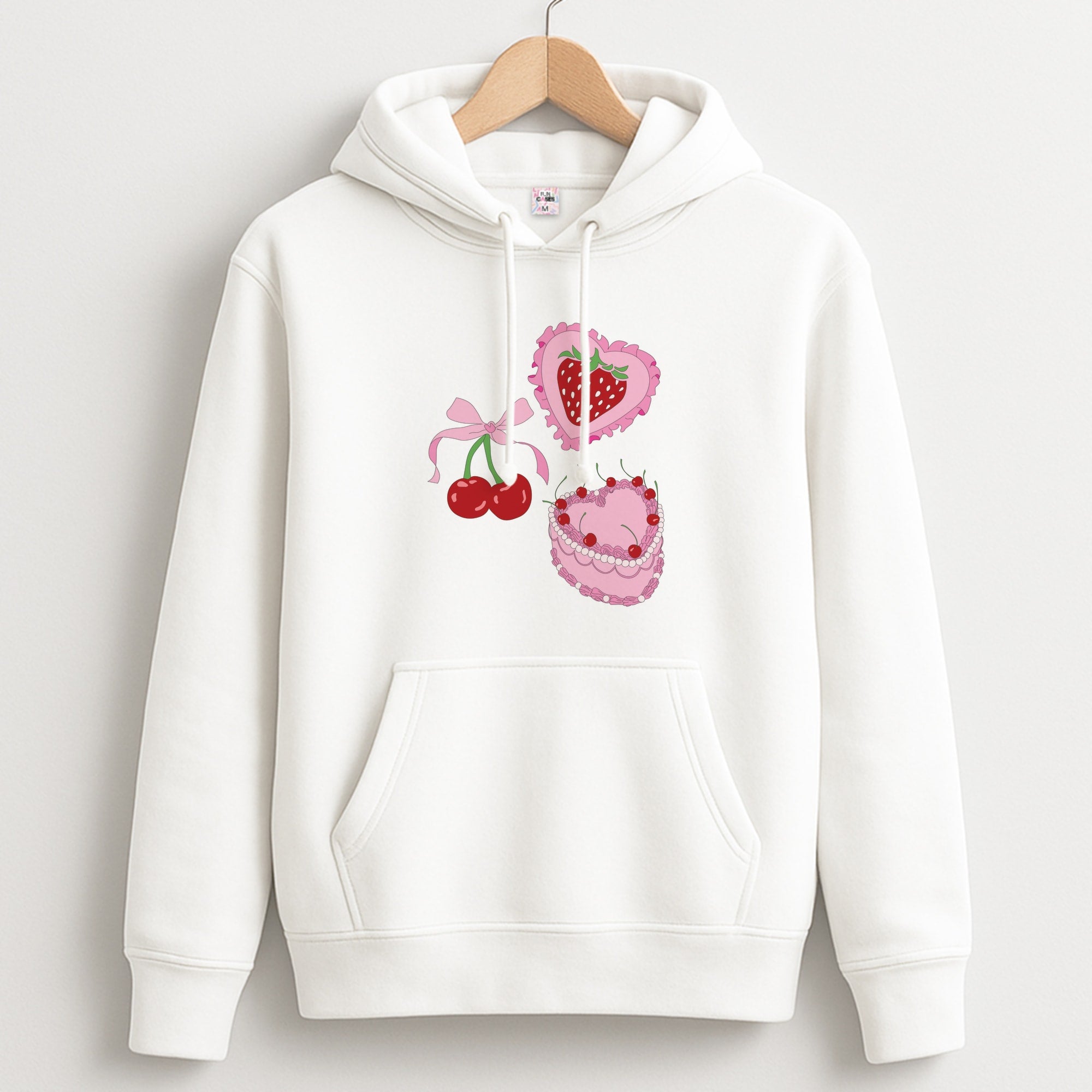 Cherries, Strawberries And Cake - Valentine's Day Unisex Hoodie