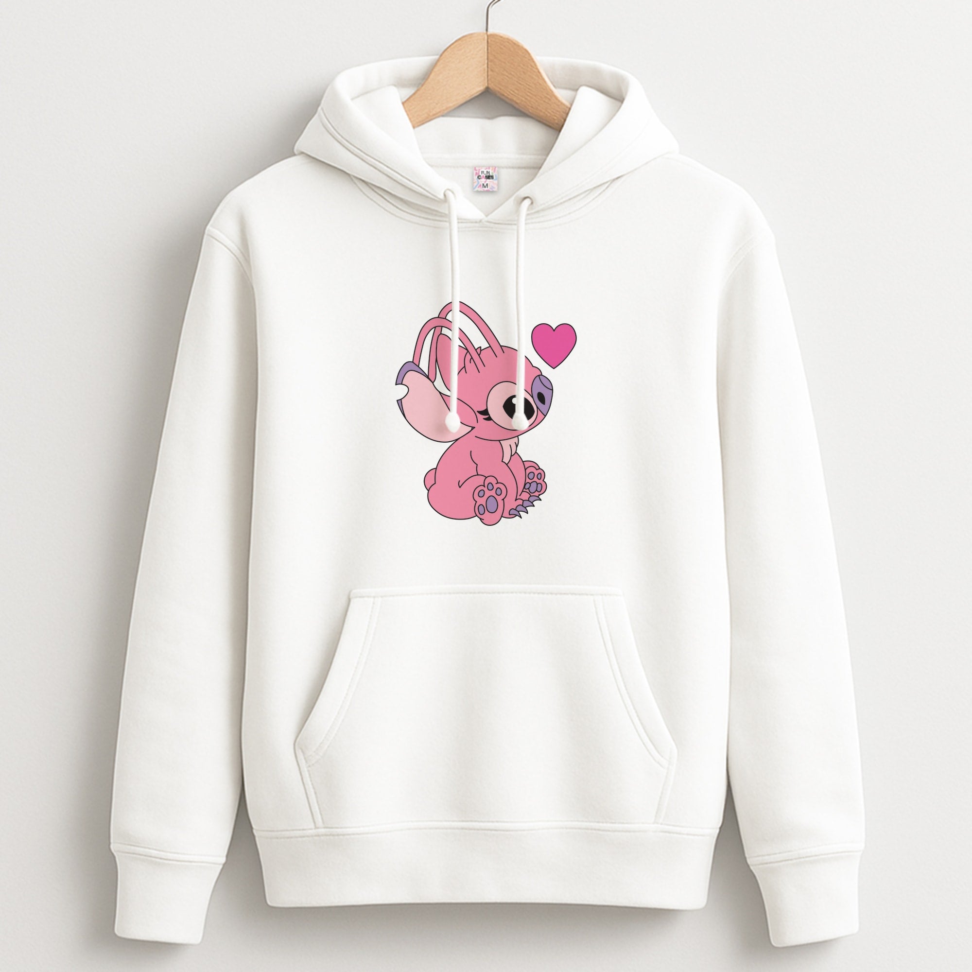 Love Heart Pattern - Pink Alien Unisex Hoodie