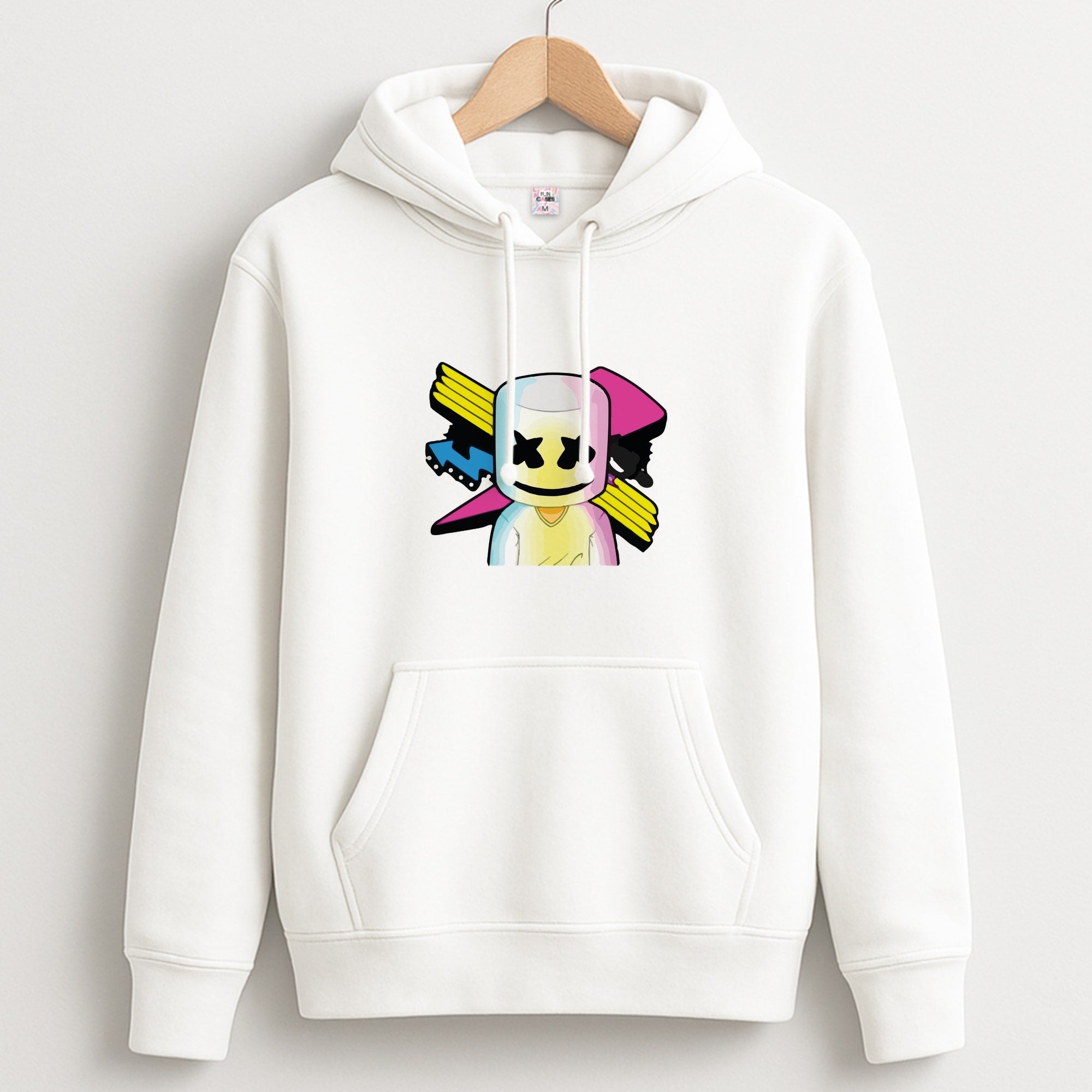 Neon Logo White Helmet DJ Hoodie