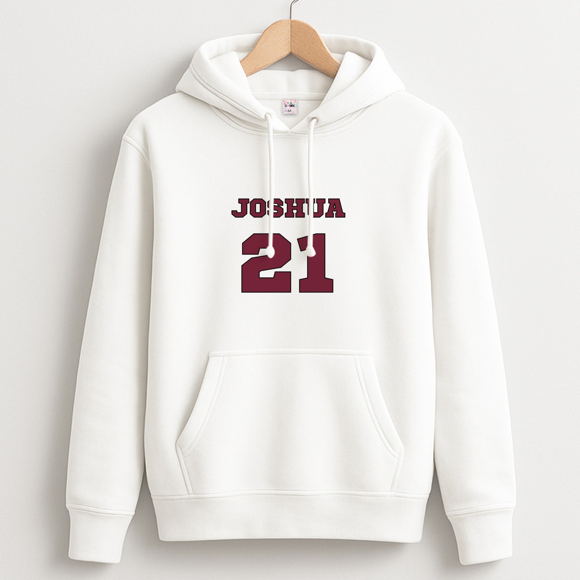 Burgundy - Personalised Football Unisex Hoodie