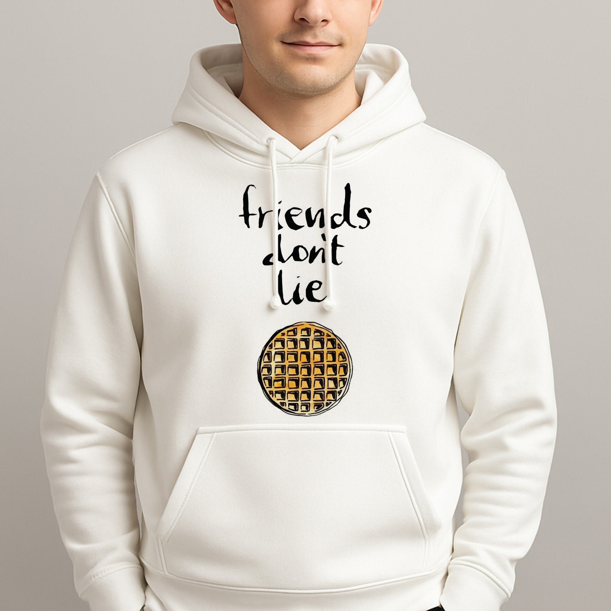 Friends Don't Lie Waffle Hoodie
