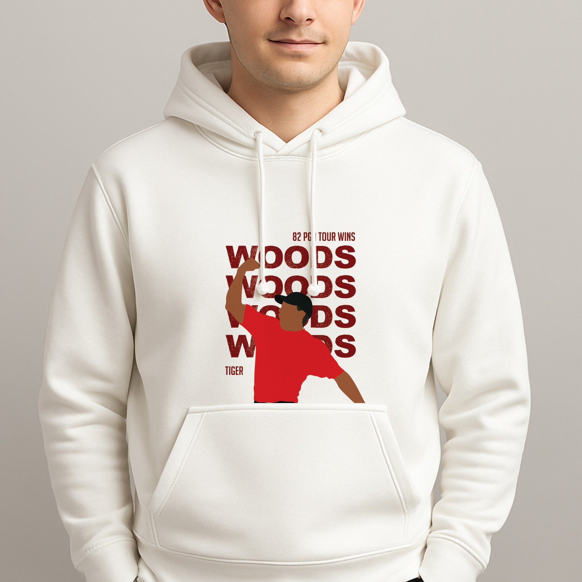 Woods Dark Red Unisex Hooded Pullover