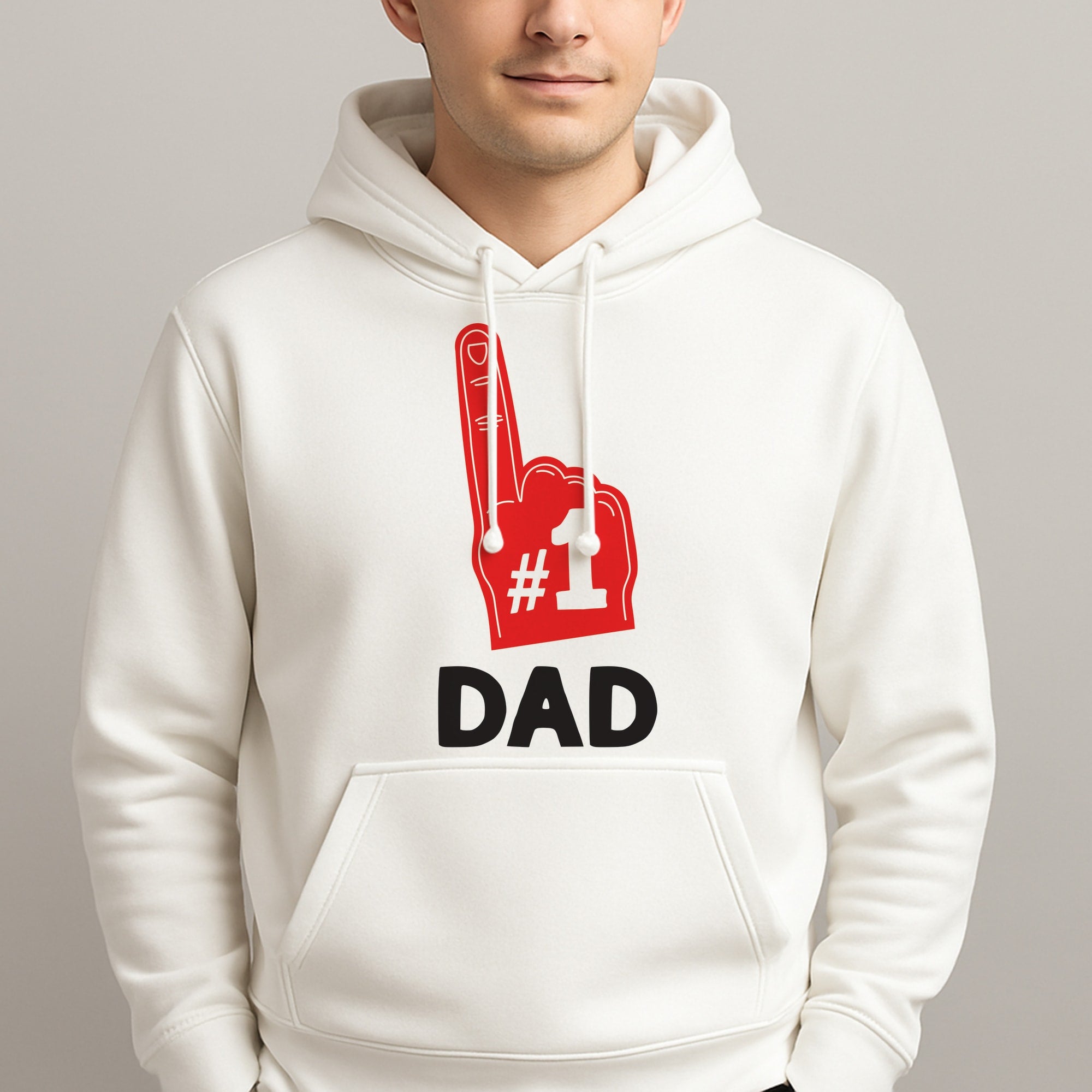 #1 Dad Foam Finger Unisex Hooded Pullover