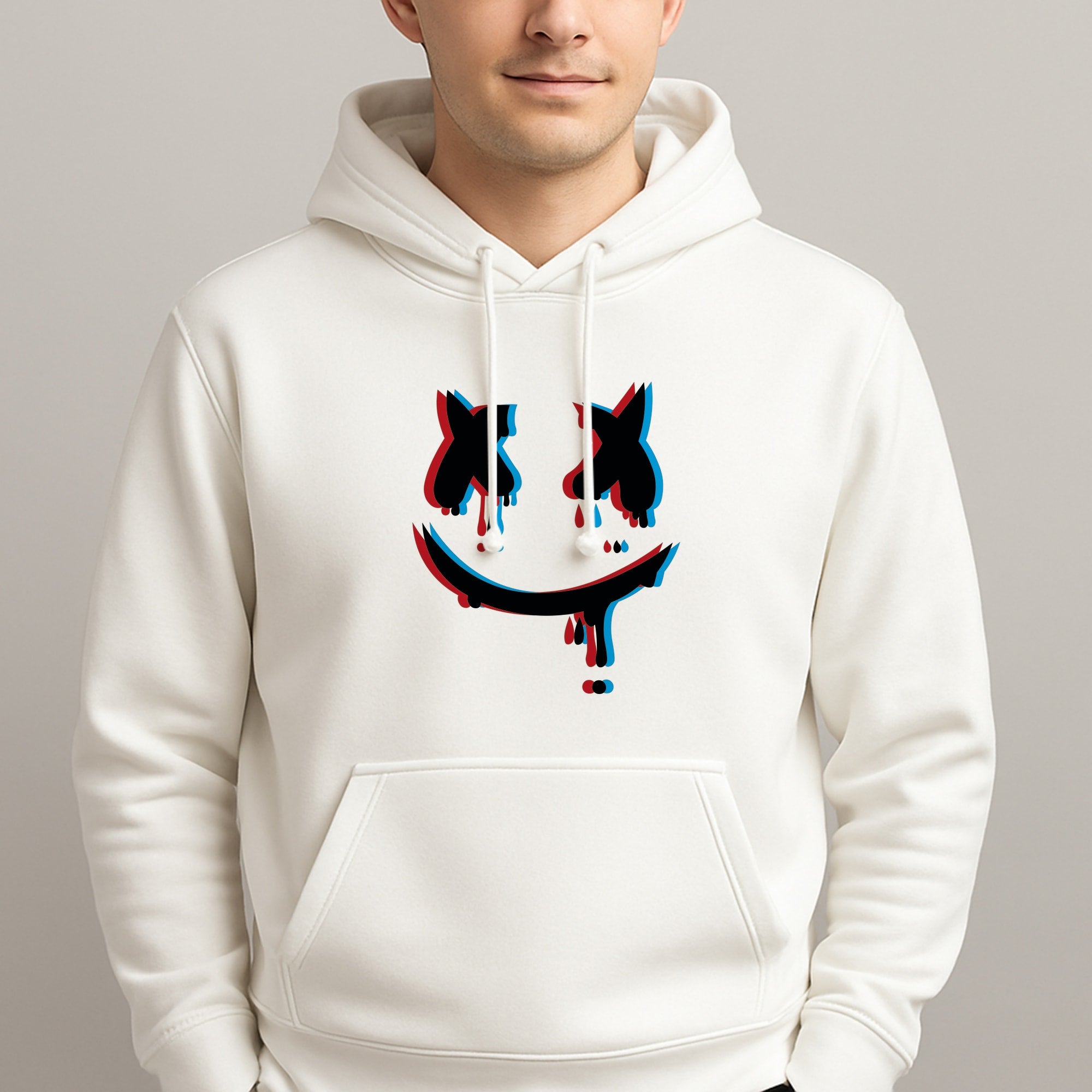 Blue Blur - White Helmet DJ Unisex Hooded Pullover