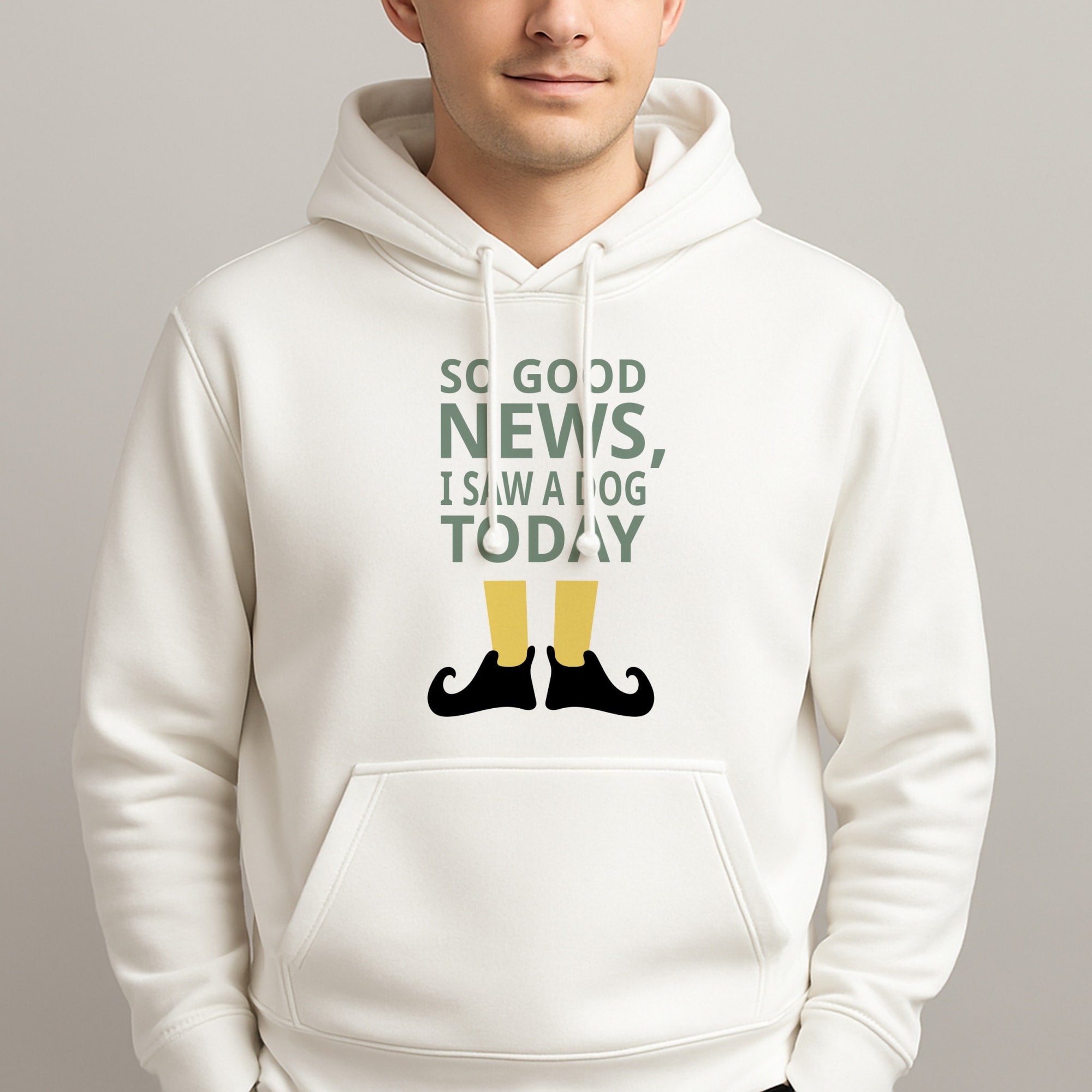 I Saw A Dog Today - Elf Unisex Hooded Pullover