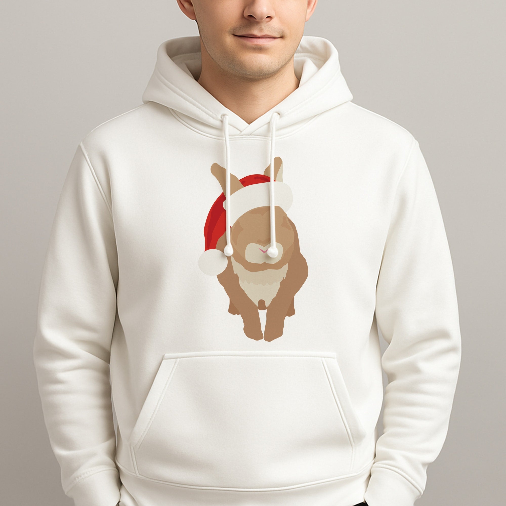 Rabbit Christmas Ears Unisex Hooded Pullover