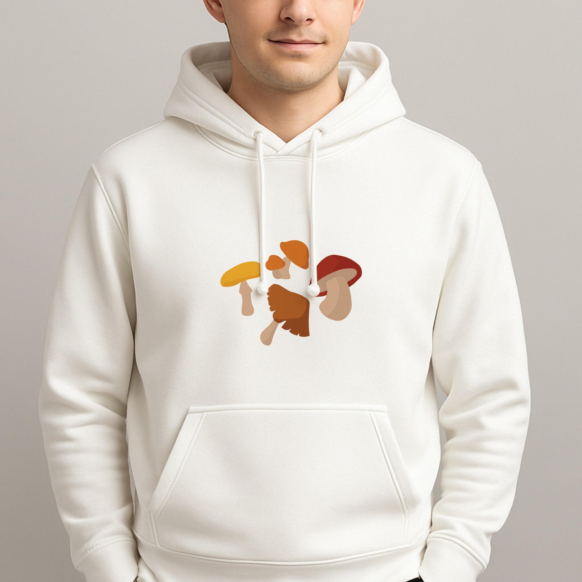 Mushroom Pattern - Autumn Unisex Hooded Pullover