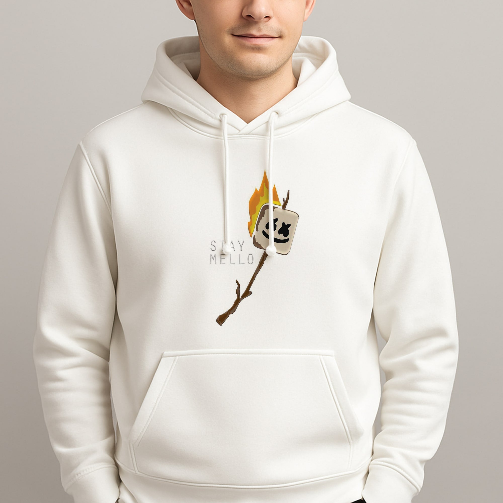 Stay Mello White Helmet DJw - White Helmet DJ Hoodie