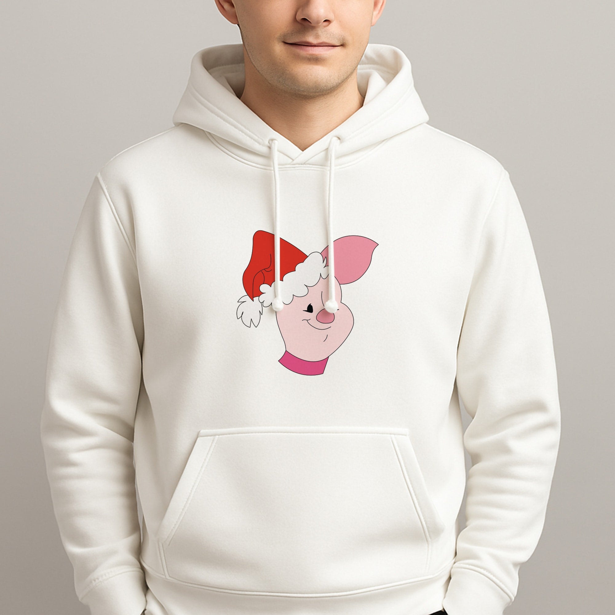 Pig Pattern Christmas Unisex Hooded Pullover