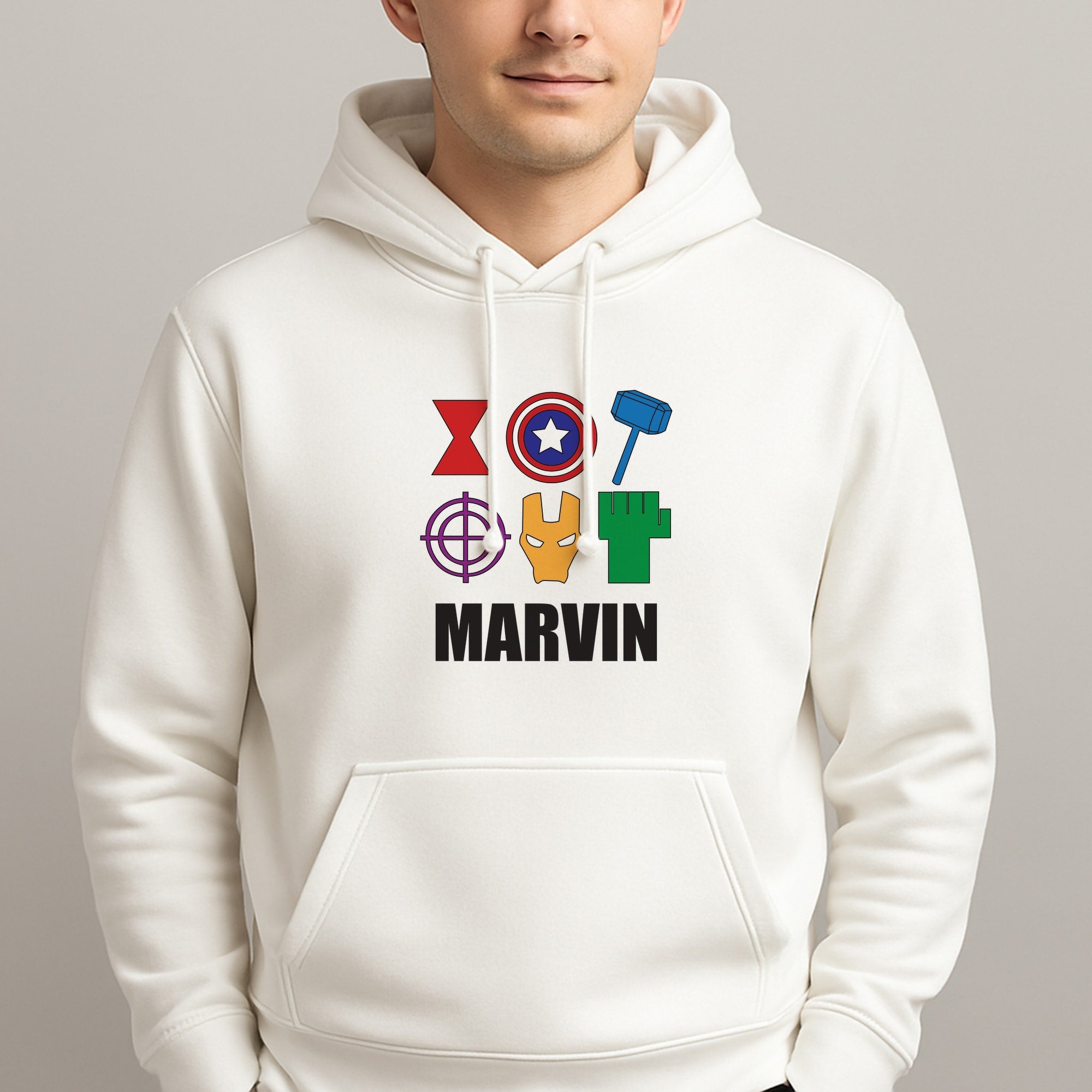 Icon Pattern - Personalised Superhero Comic Unisex Hooded Pullover