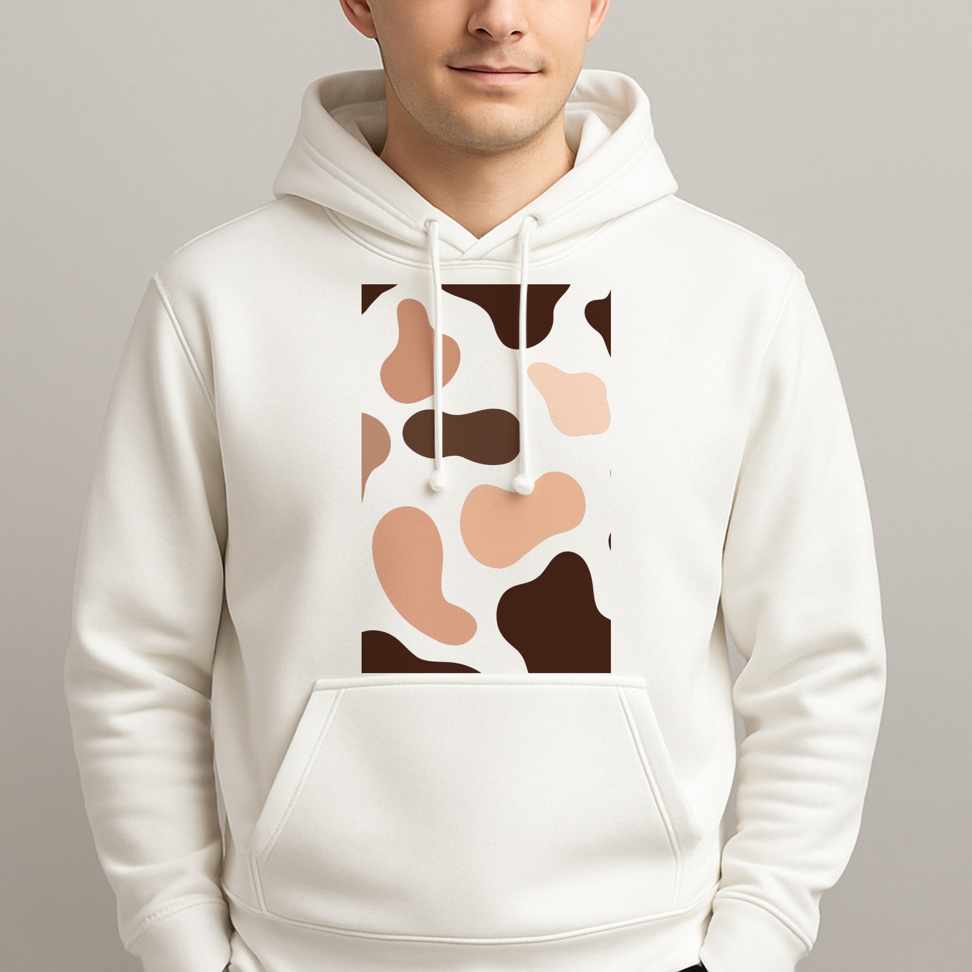 Cowprint Nude Unisex Hooded Pullover