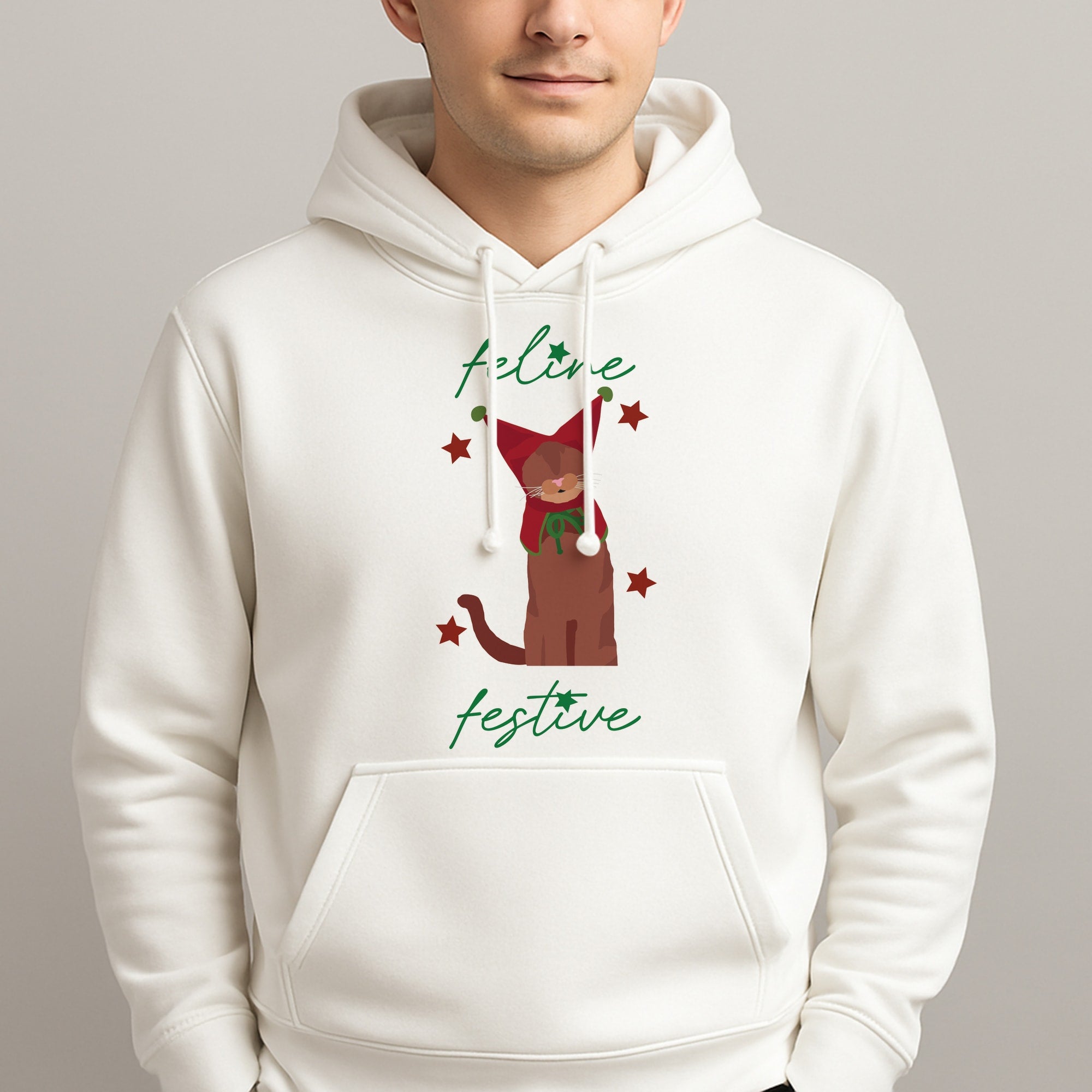 Feline Festive Unisex Hooded Pullover