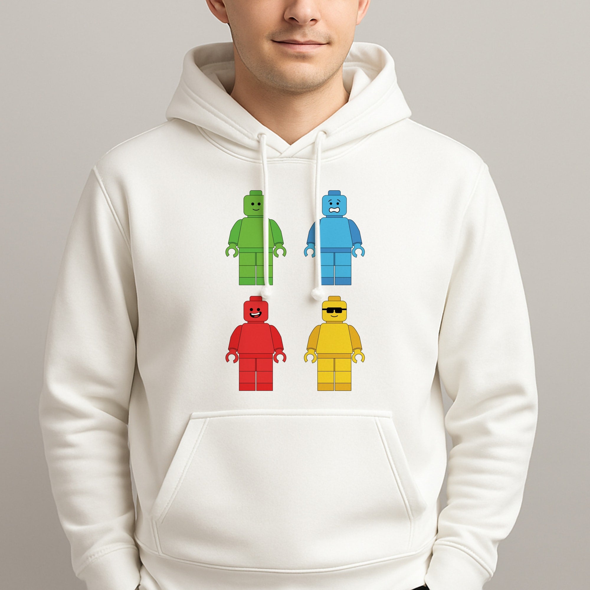 Bricks Figures Rainbow Unisex Hooded Pullover