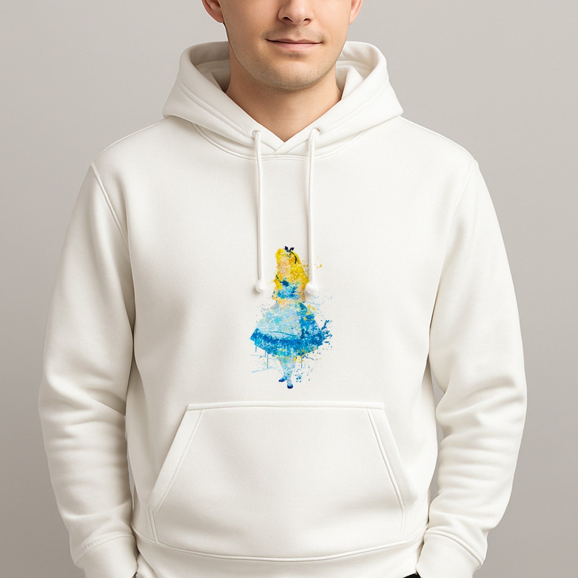 Watercolour Alice in Wonderland Fairytale Unisex Hooded Pullover