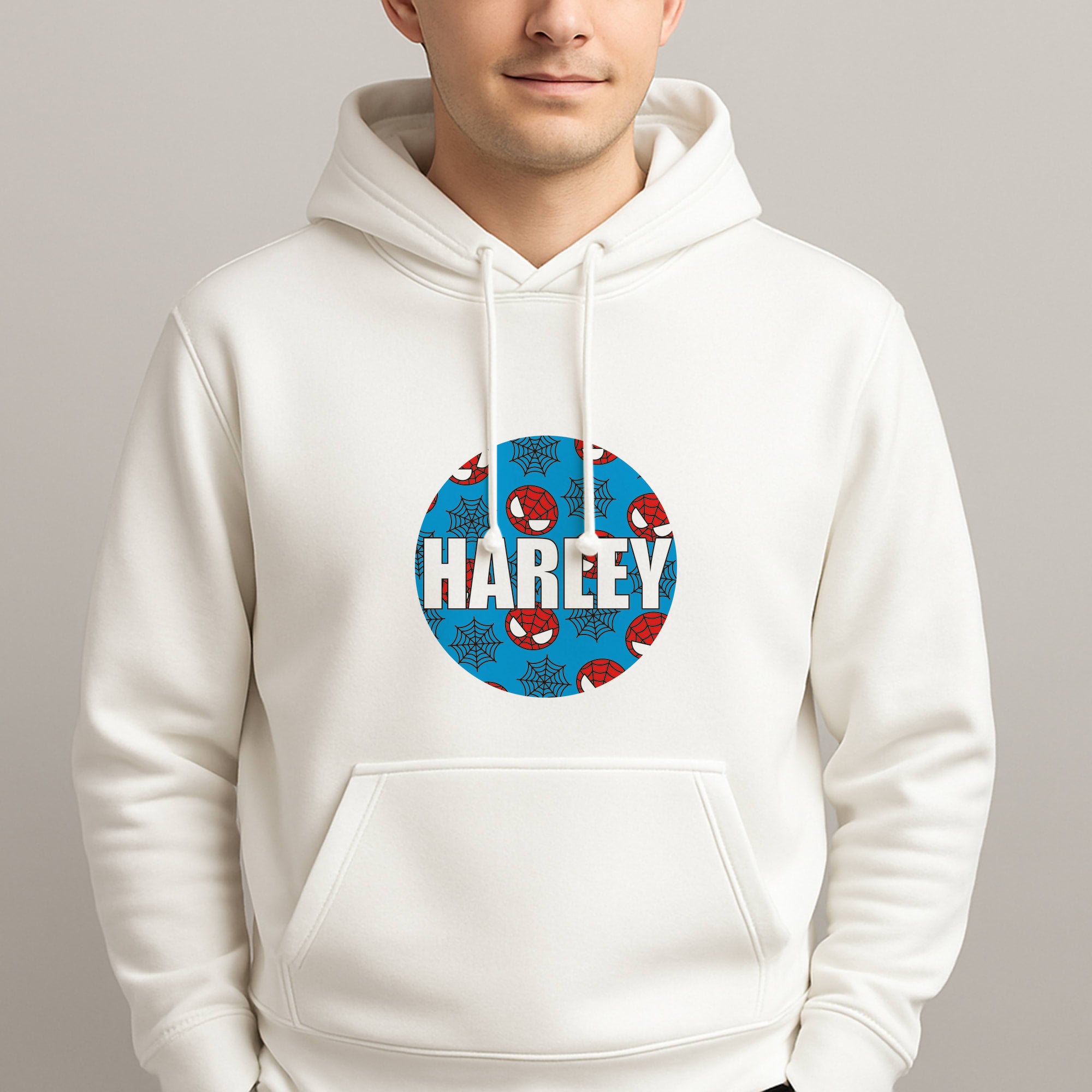 Spiderman And Webs - Personalised Superhero Comic Unisex Hooded Pullover