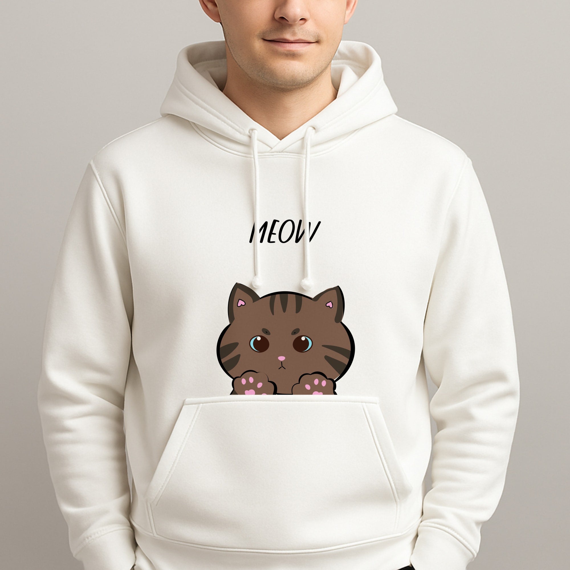 Meow Purple - Cats Unisex Hooded Pullover