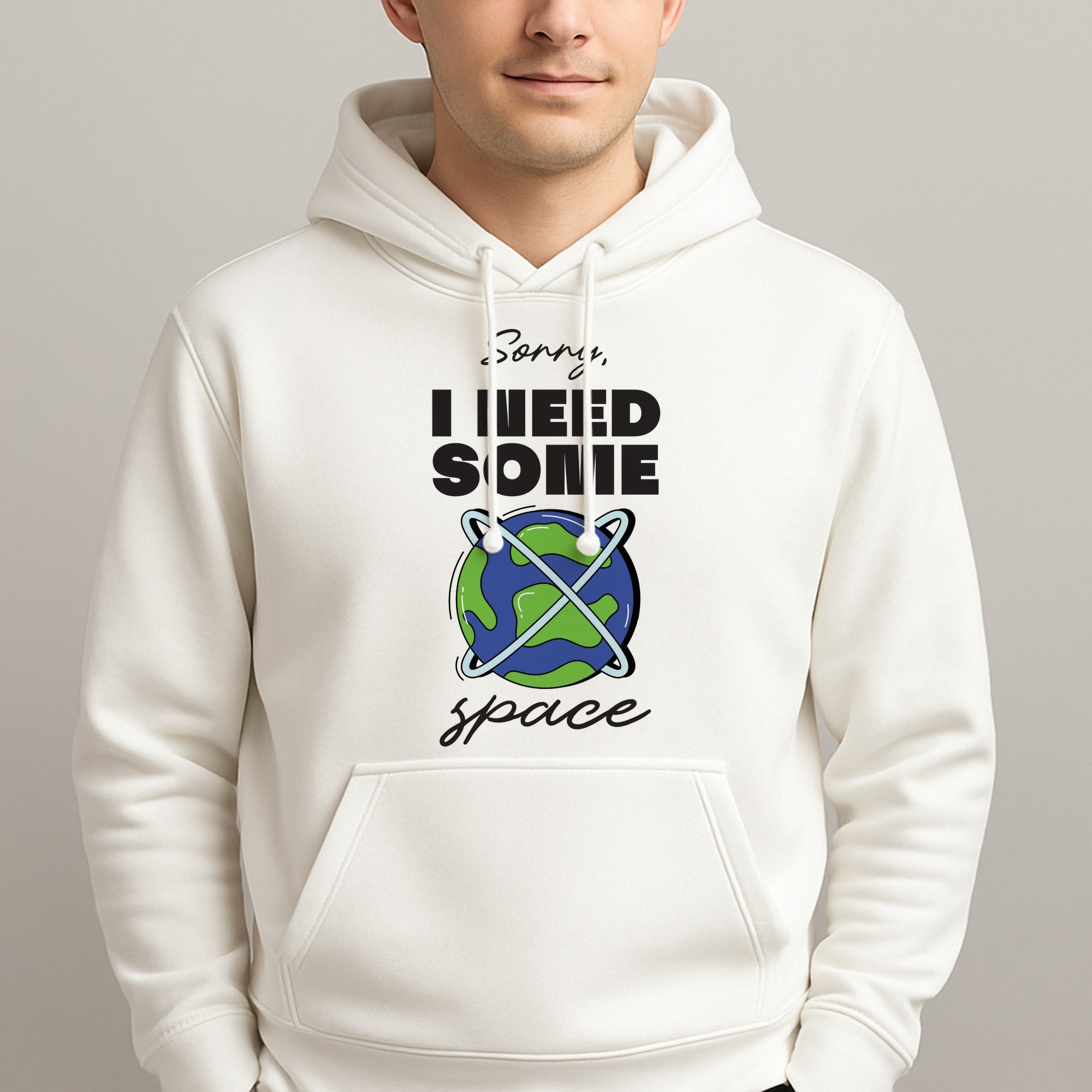 Cartoon I Need Some Space Unisex Hooded Pullover