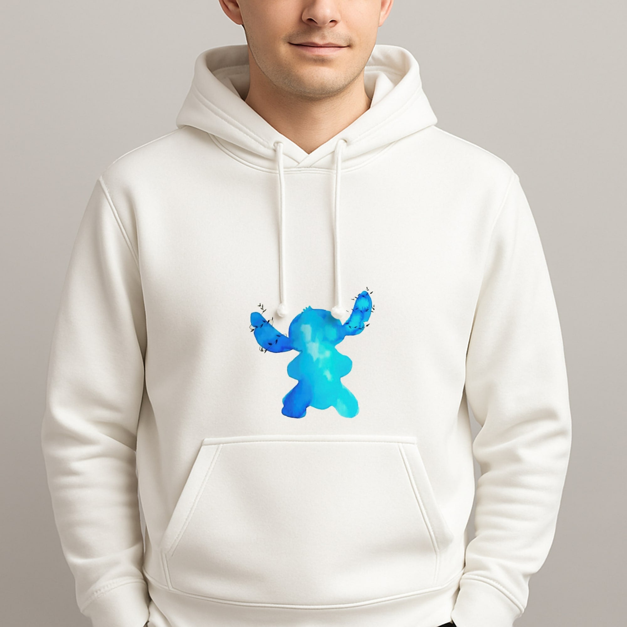 Watercolour Blue Alien Disney Unisex Hooded Pullover