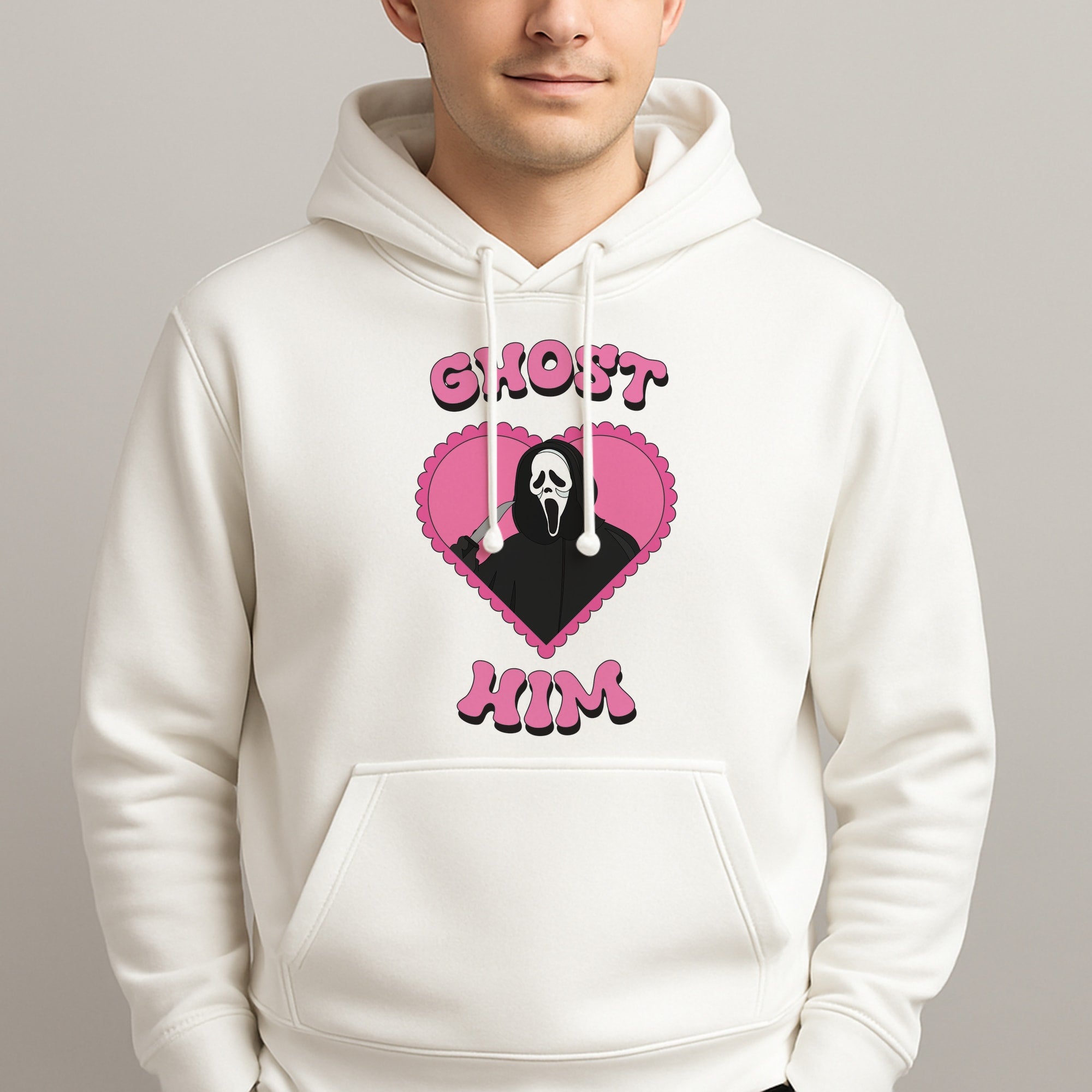 Ghost Him Unisex Hooded Pullover