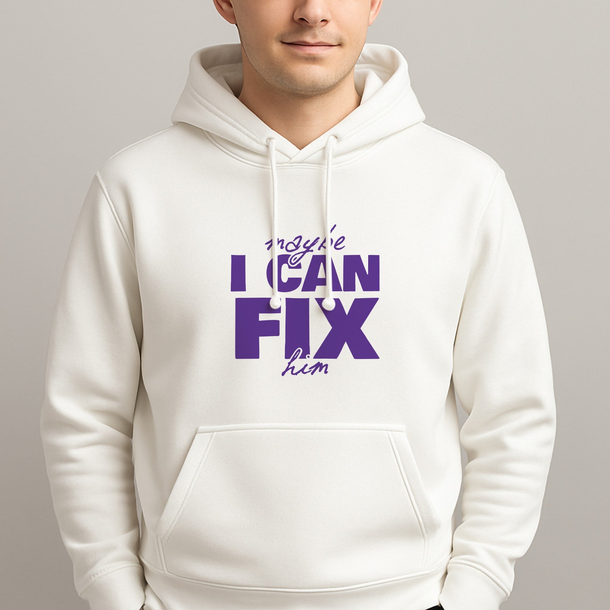 Maybe I Can Fix Him Purple Unisex Hooded Pullover
