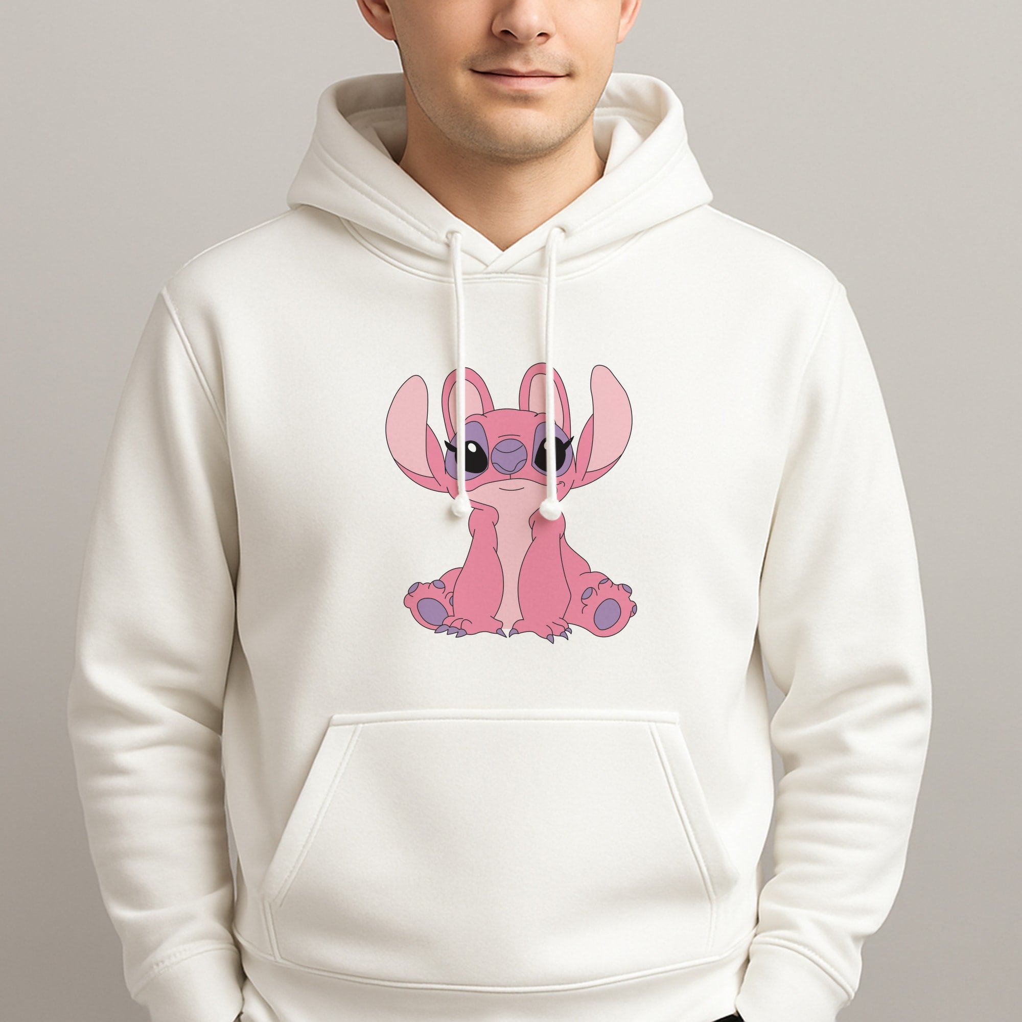 Sitting Down - Pink Alien Unisex Hooded Pullover