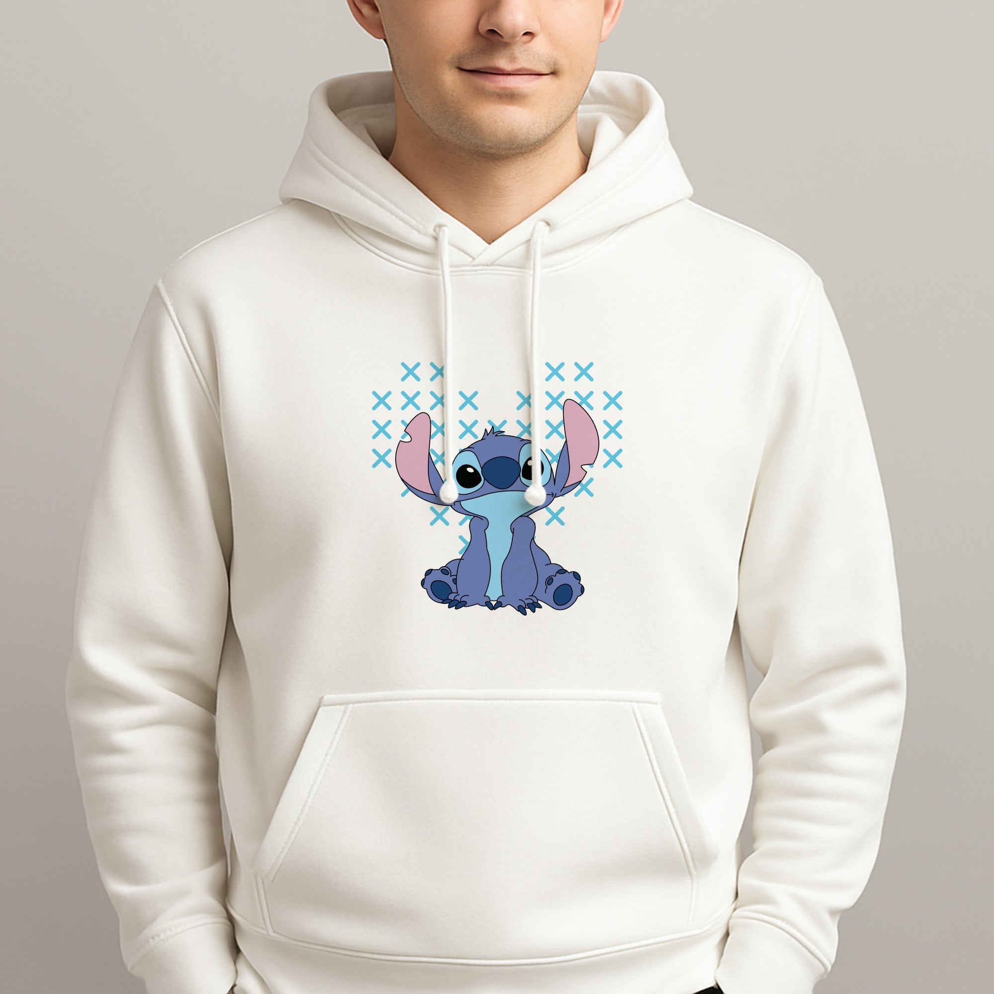 Blue Alien Hearts Unisex Hooded Pullover