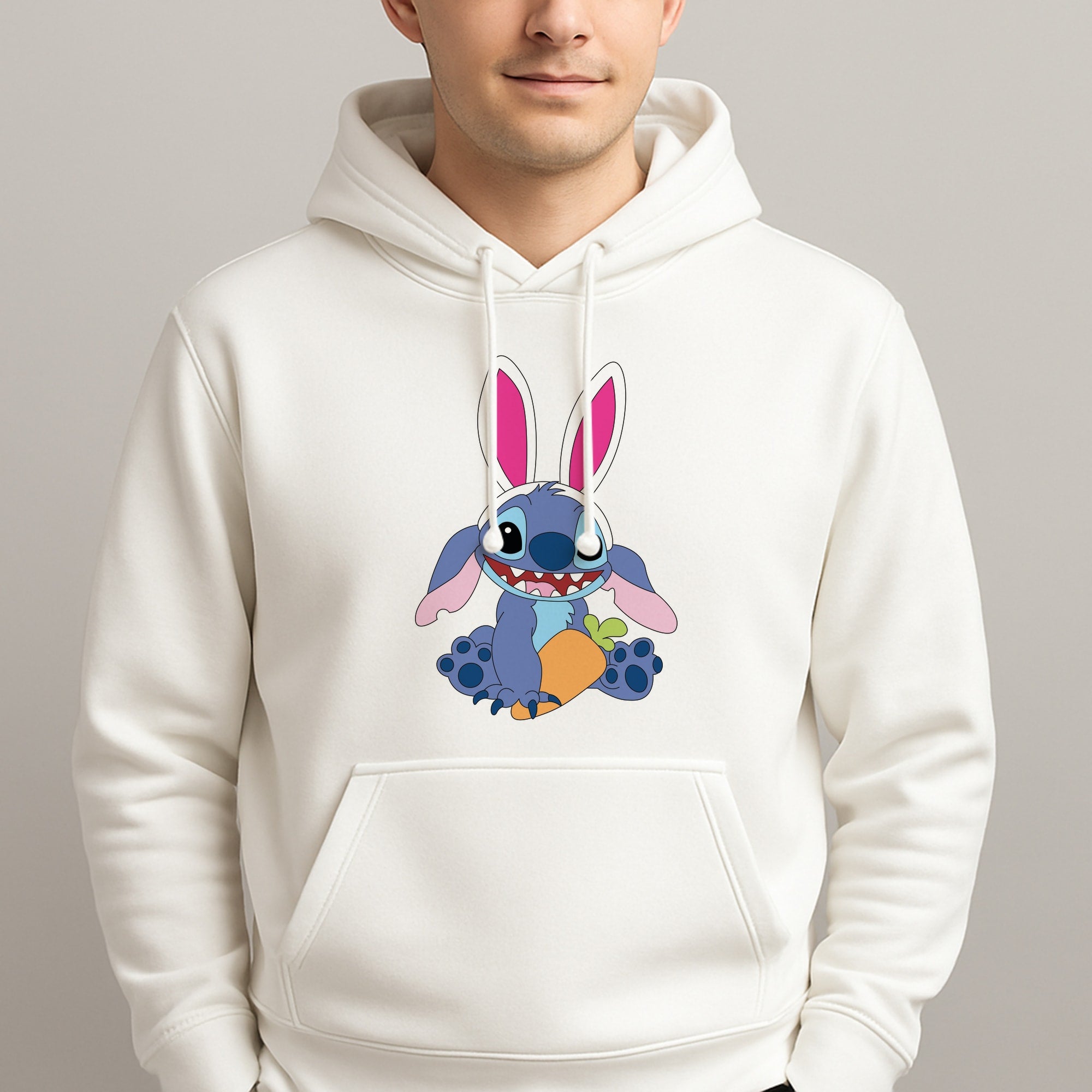 Easter Bunny Blue Alien Unisex Hooded Pullover