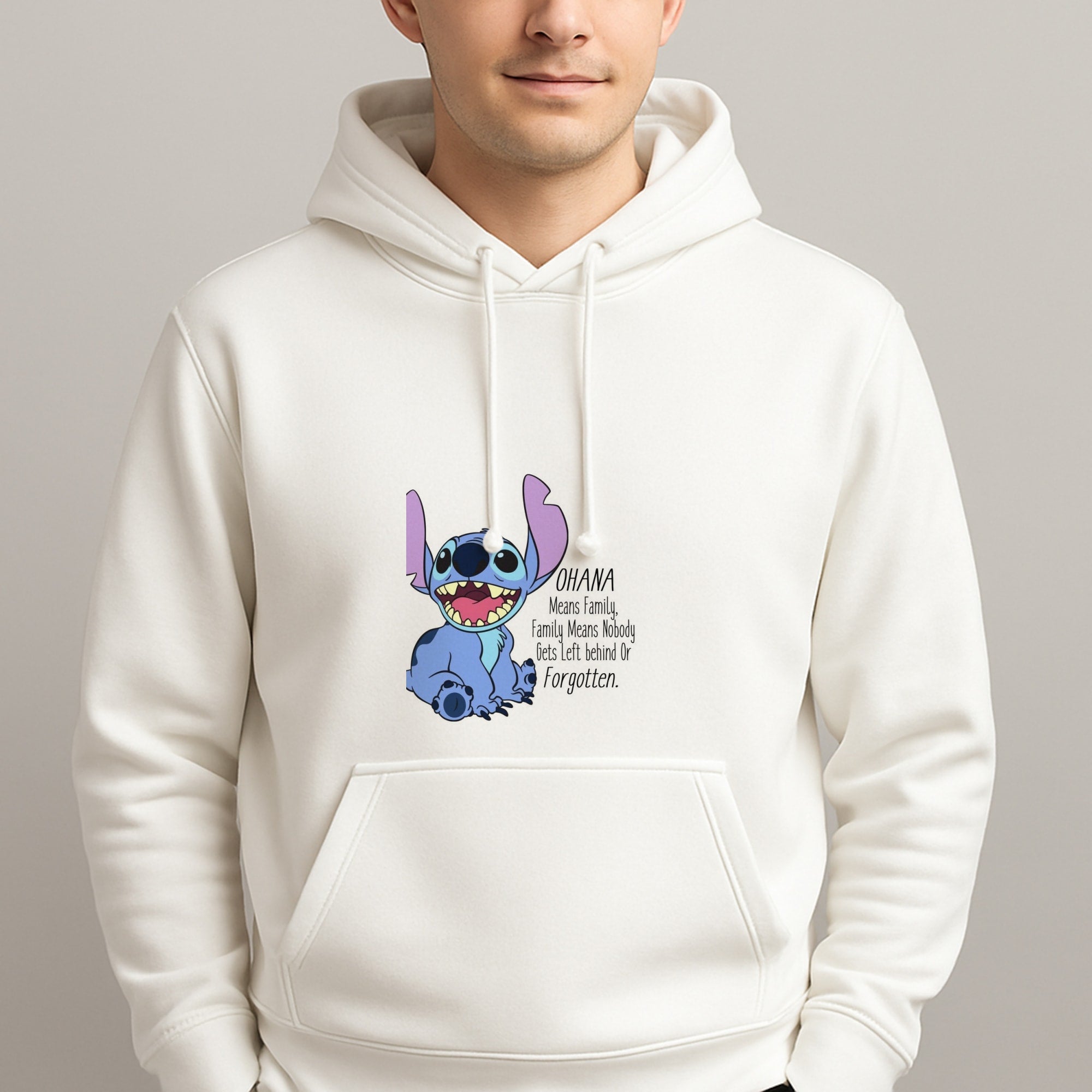Ohana Means Family - Blue Alien Unisex Hooded Pullover