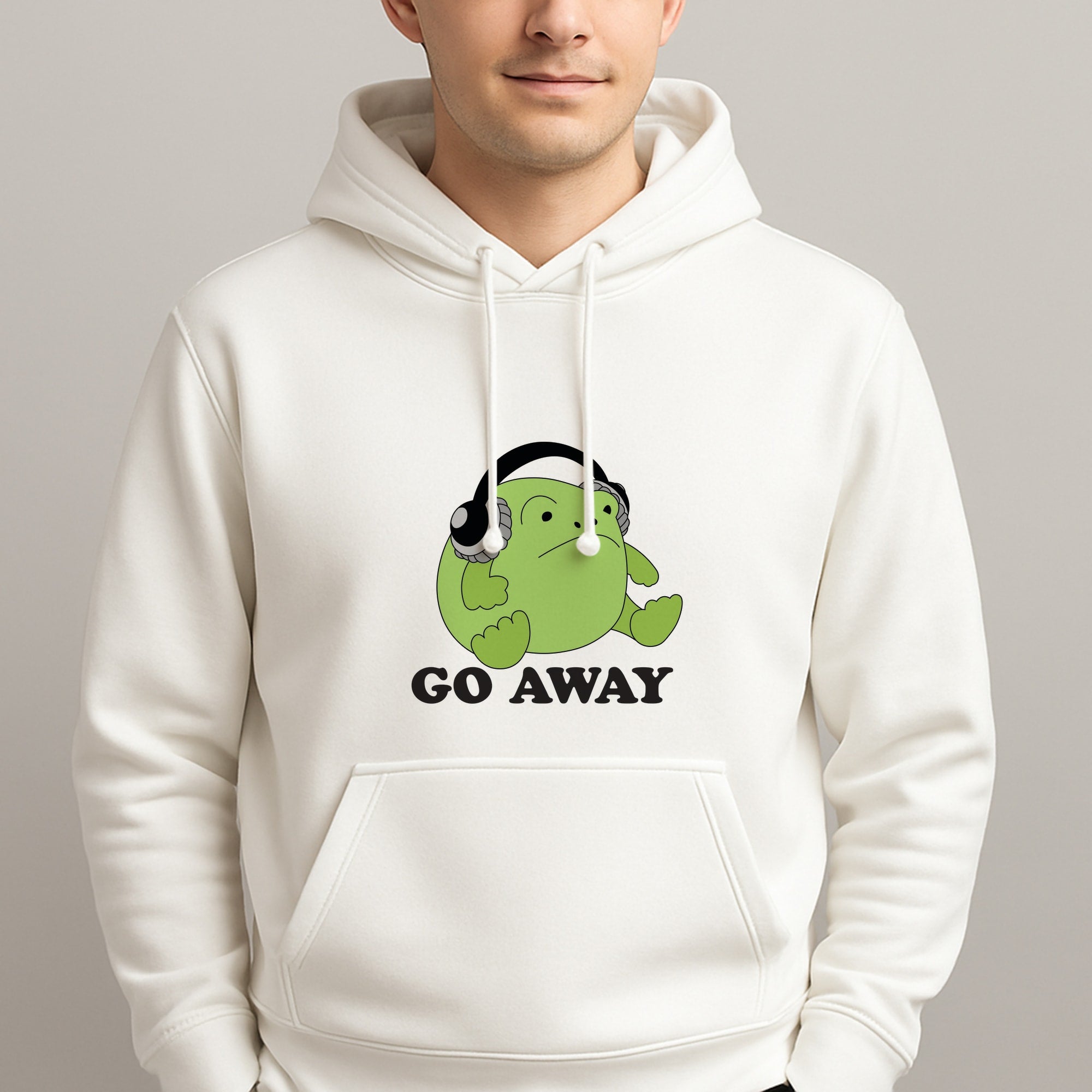 Go Away Grumpy Frog Unisex Hooded Pullover