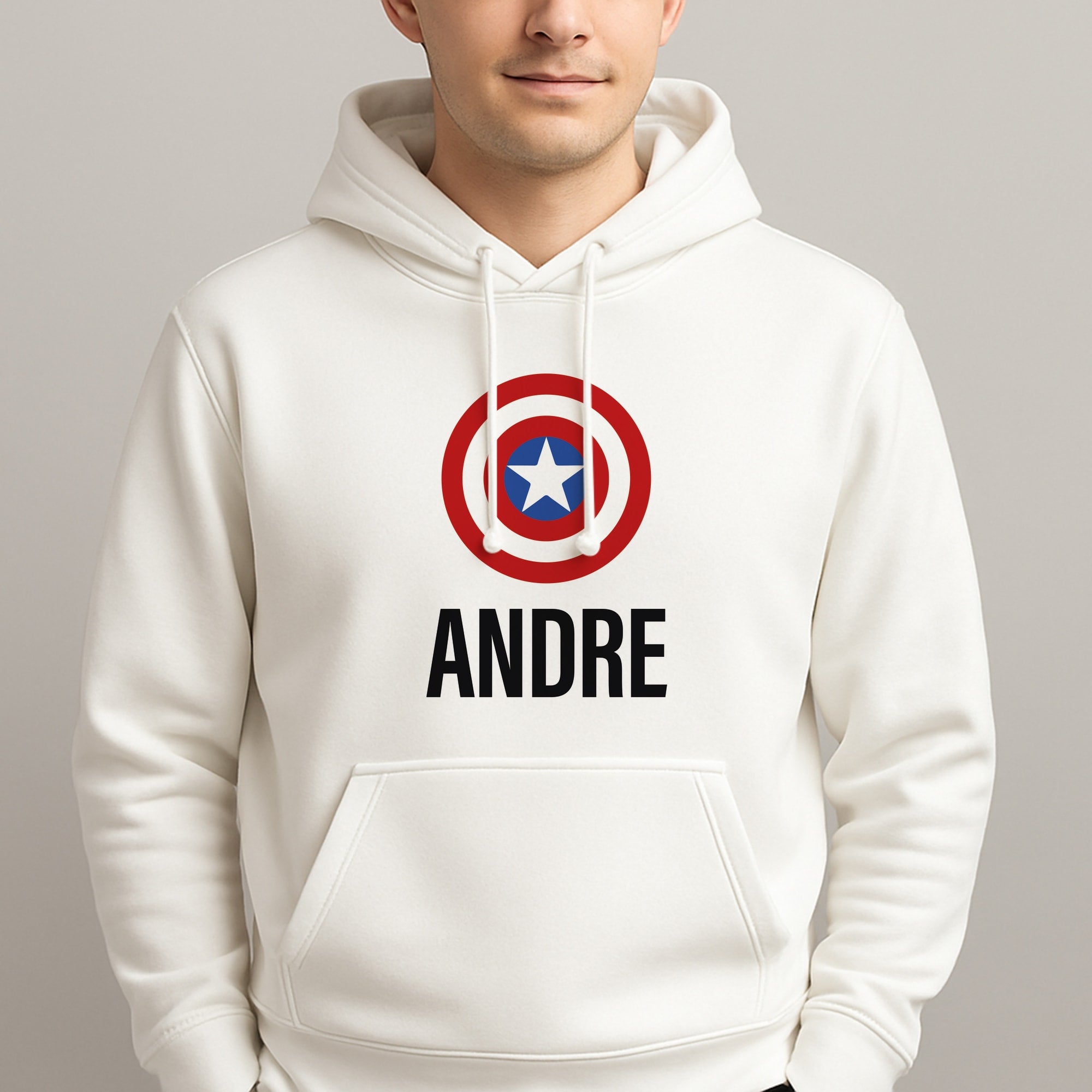 Captain America - Personalised Superhero Comic Unisex Hooded Pullover