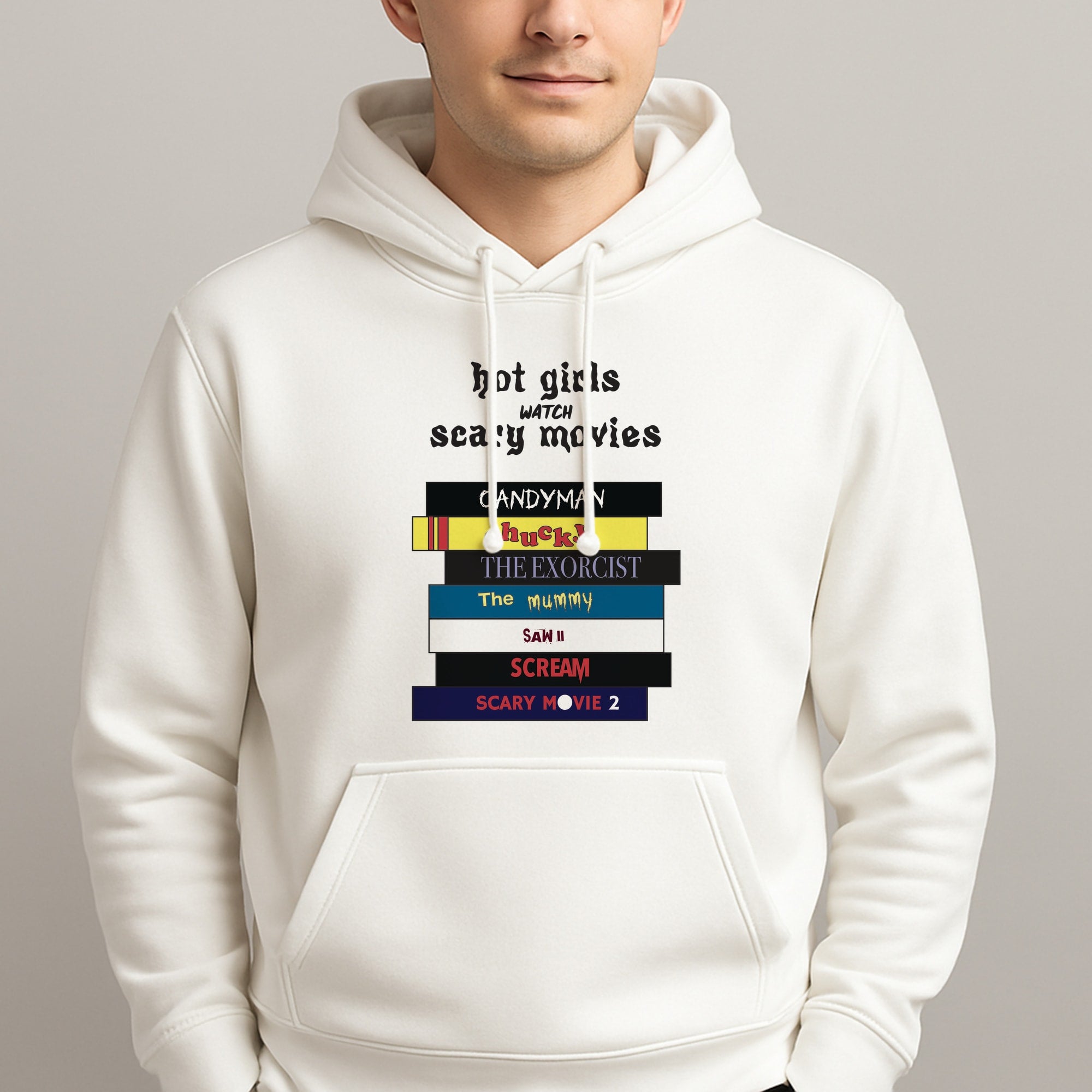 Hot Girls Watch Scary Movies Unisex Hooded Pullover
