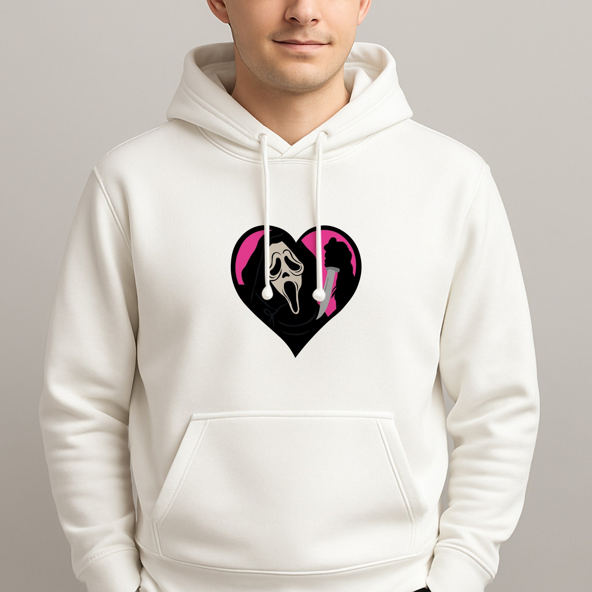 Heart face - Halloween Unisex Hooded Pullover