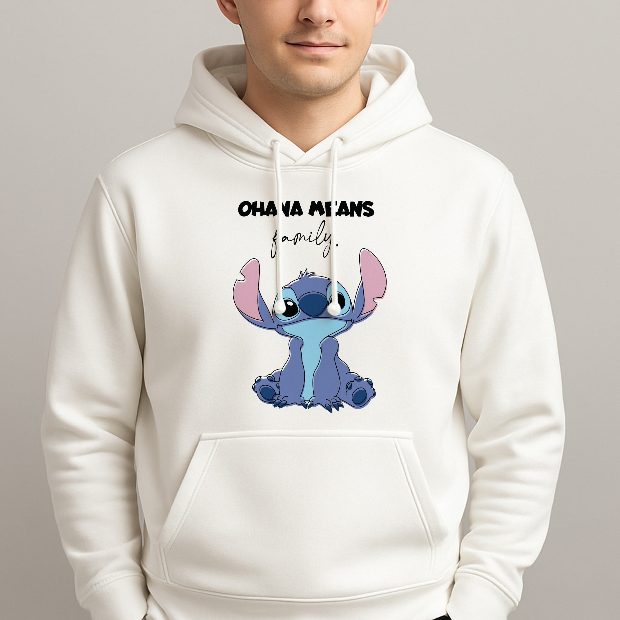 Ohana Means Family Pink Unisex Hooded Pullover