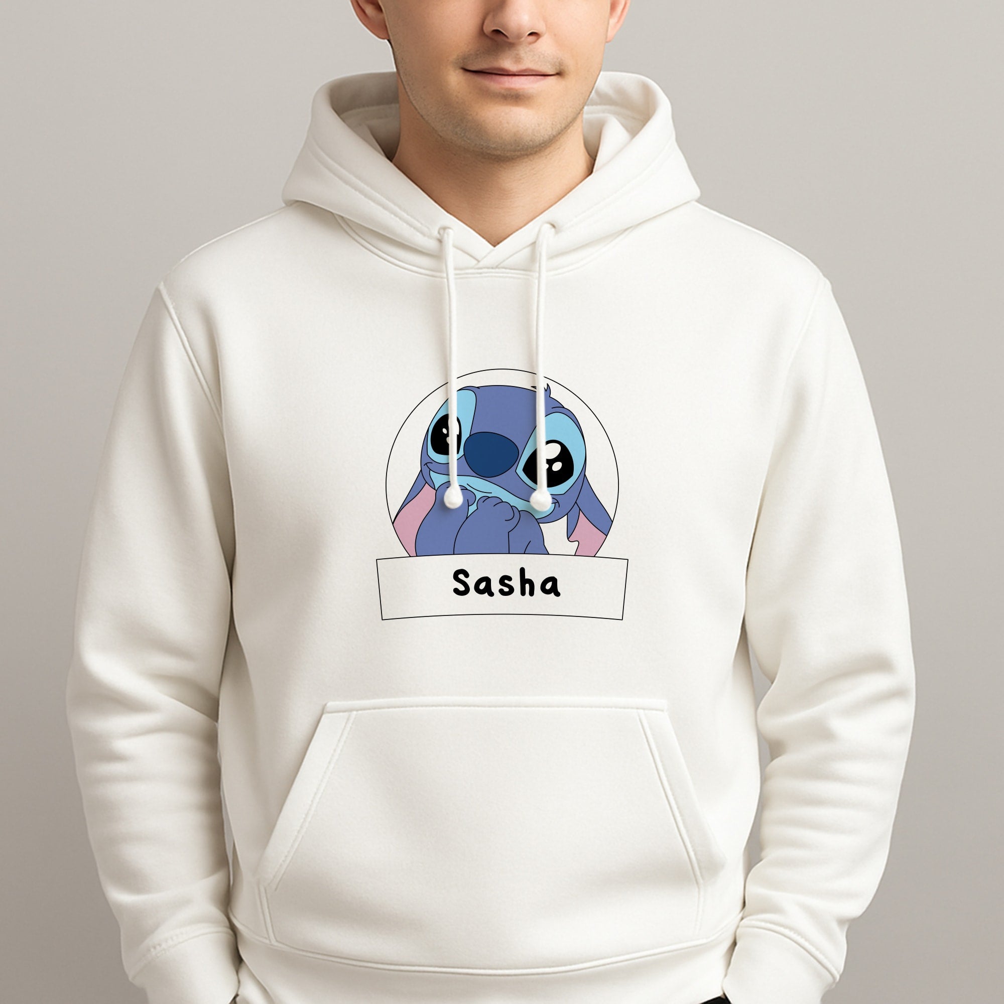 Personalised Cute Blue Alien Unisex Hooded Pullover
