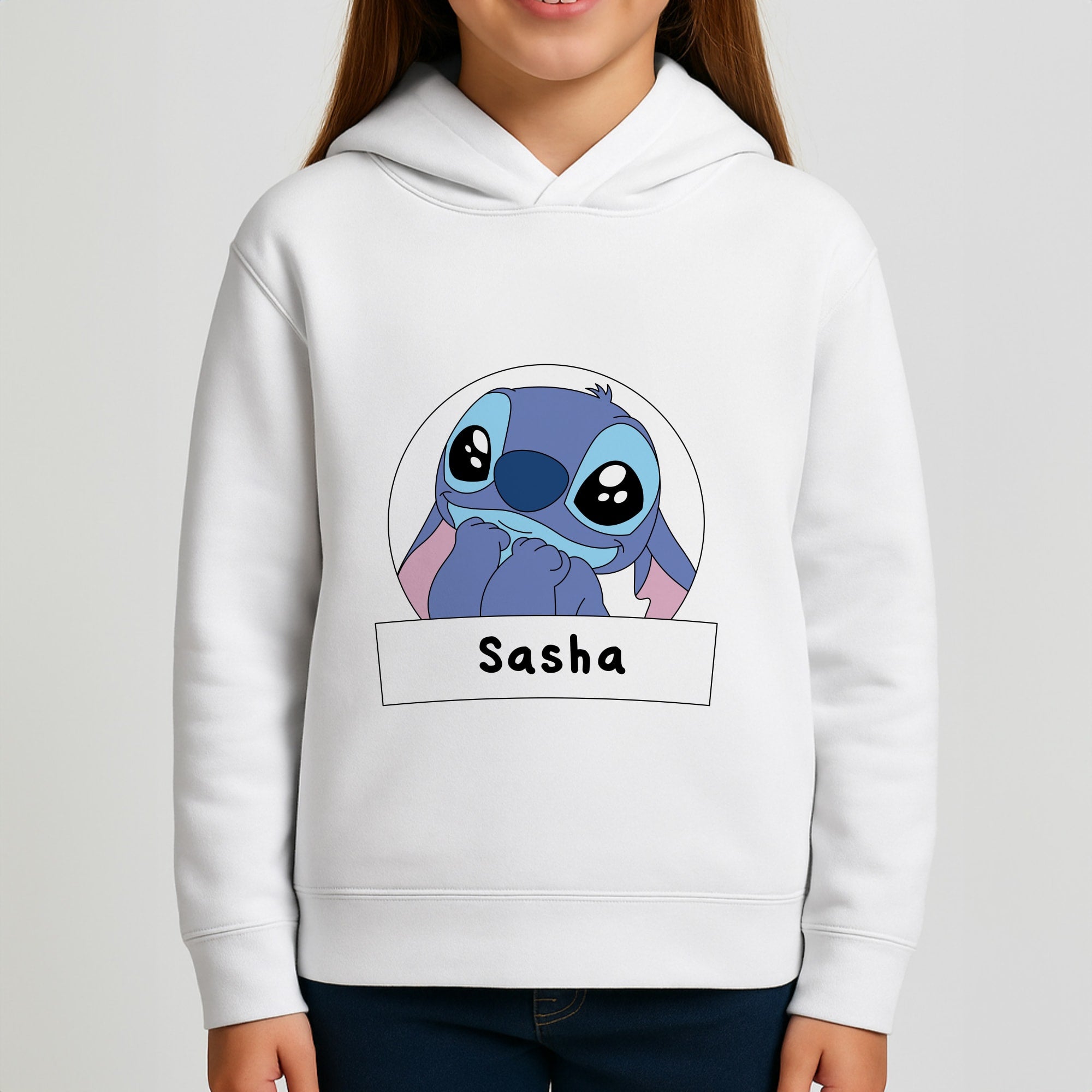 Personalised Cute Blue Alien Girls Hoodie