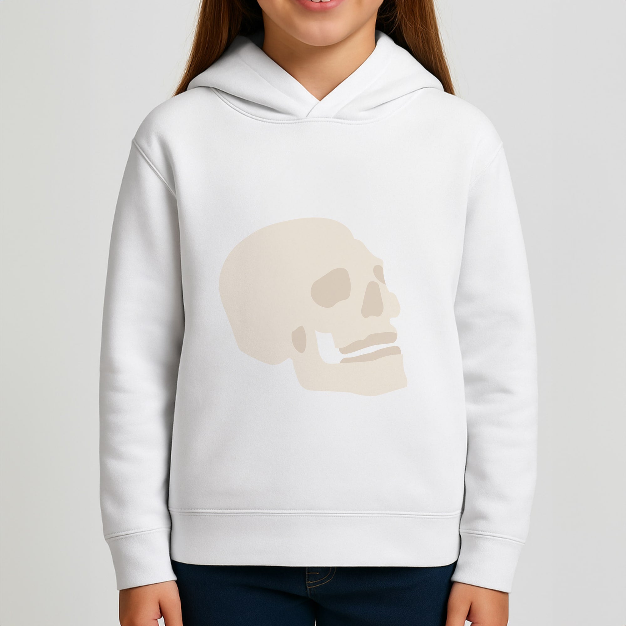Skull Outline - Halloween Girls Hoodie