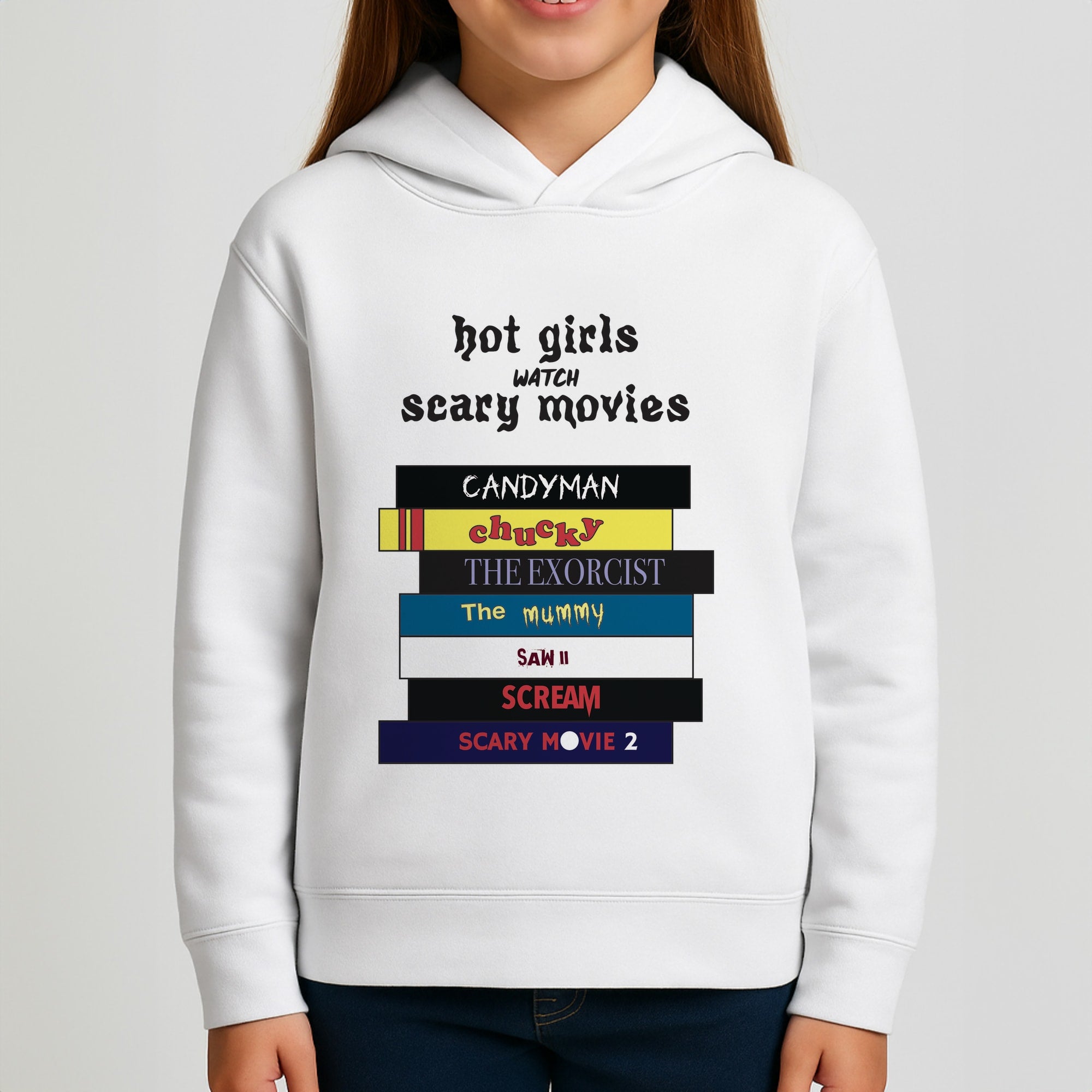 Hot Girls Watch Scary Movies Girls Hoodie