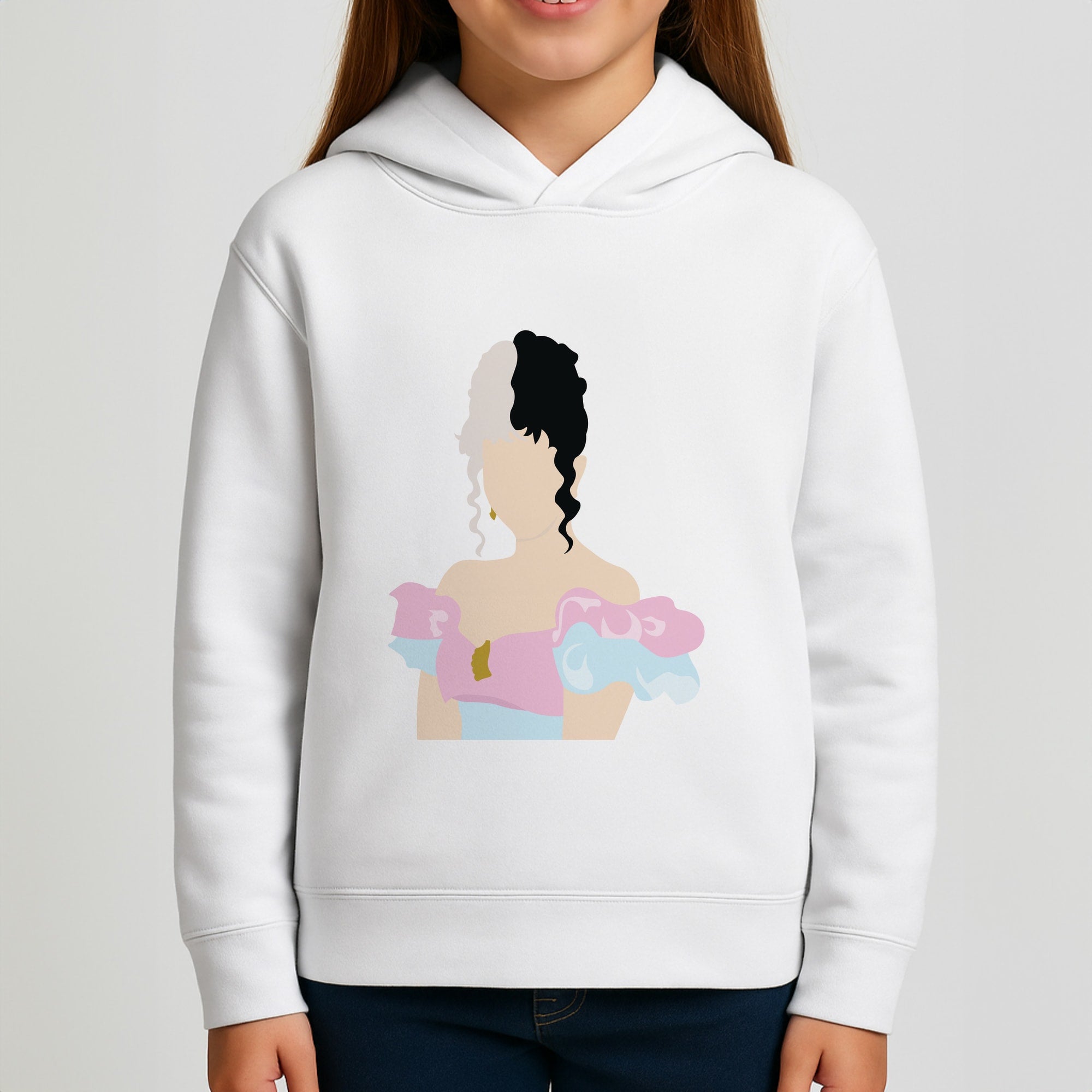 Blue And Pink Dress Girls Hoodie
