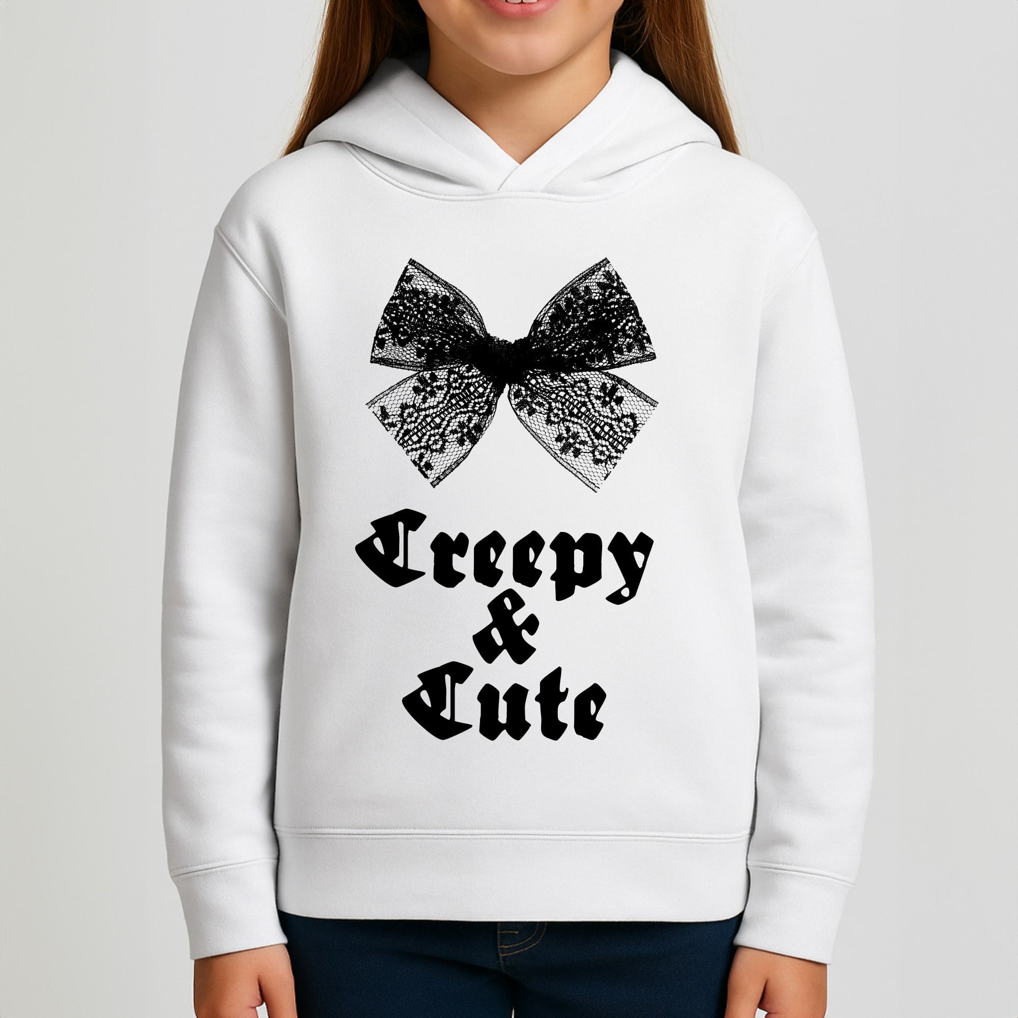 Creepy And Cute Coquette Girls Hoodie