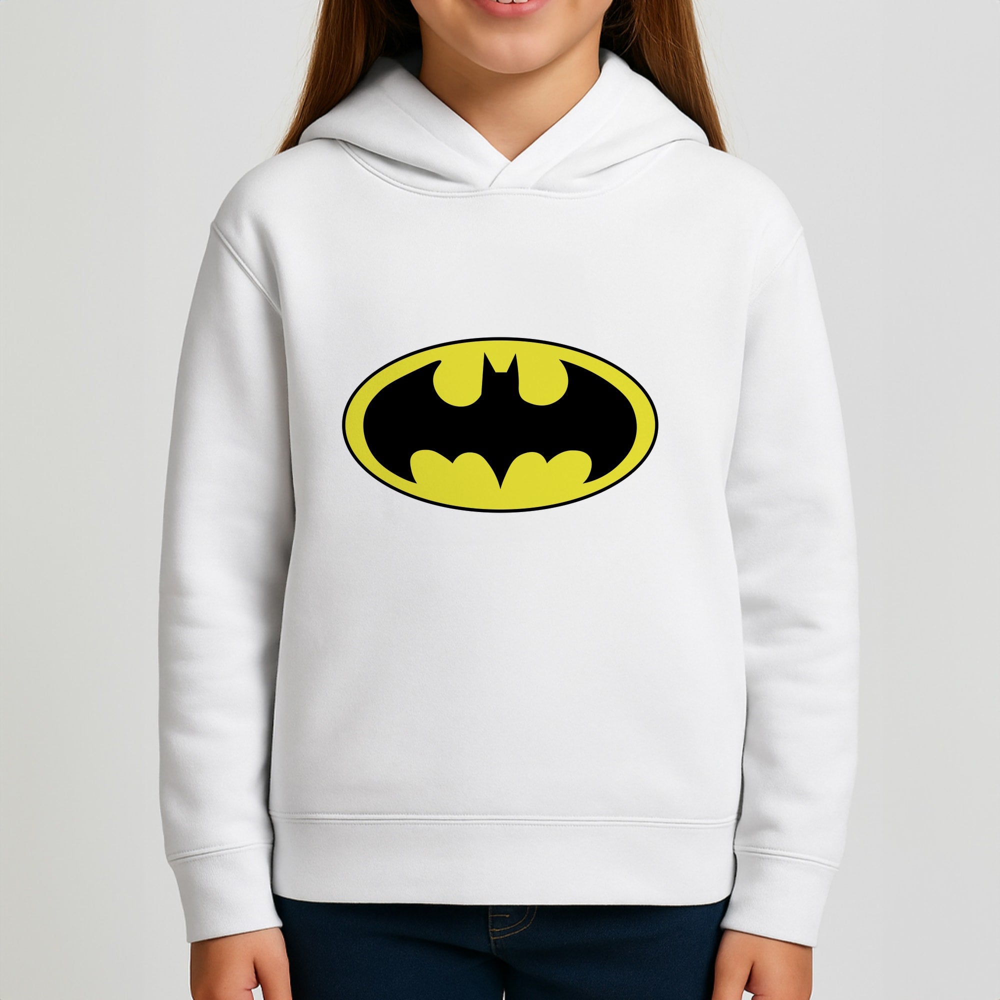 Black Bat Superhero Logo Kids Hoodie