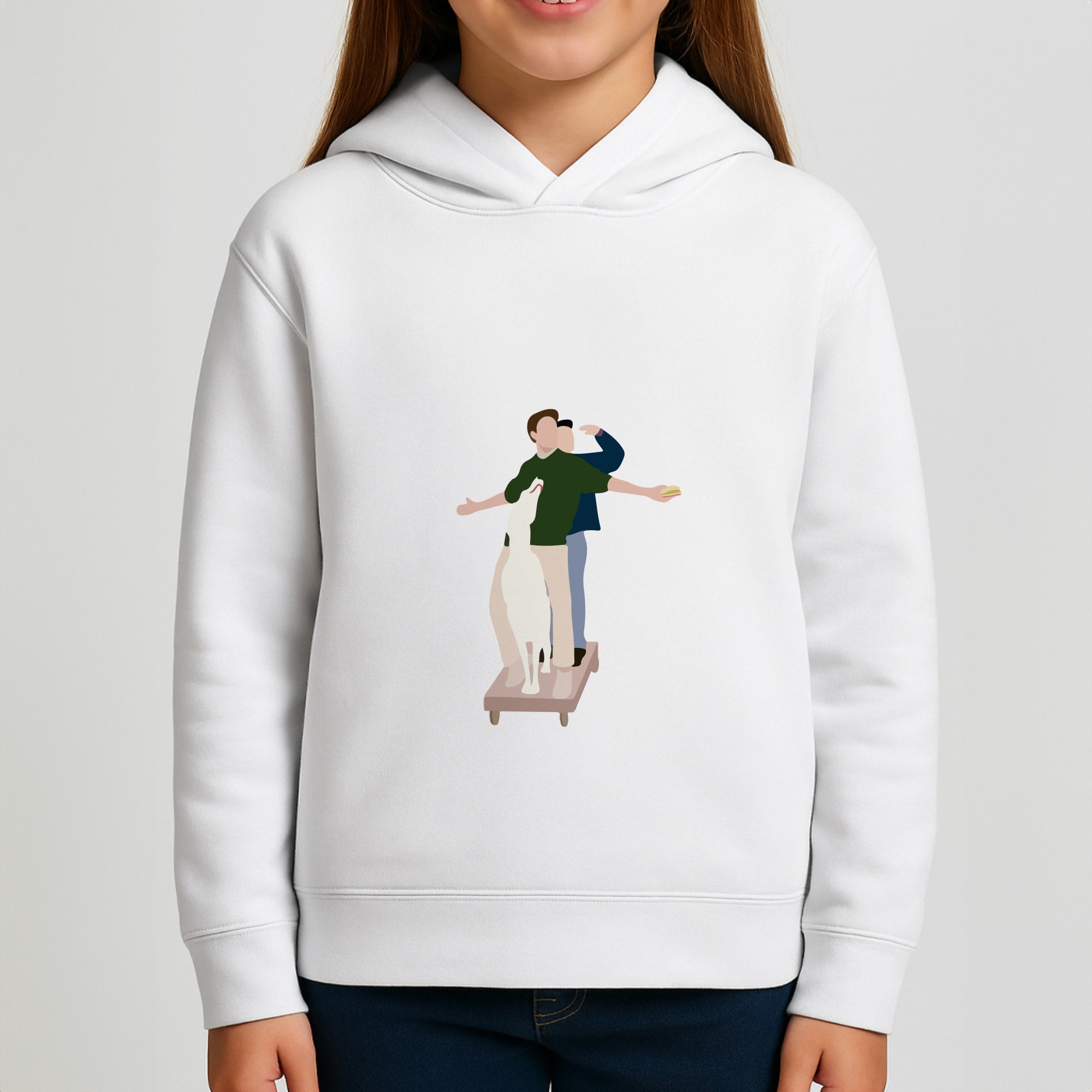 Two Men And A Dog Girls Hoodie