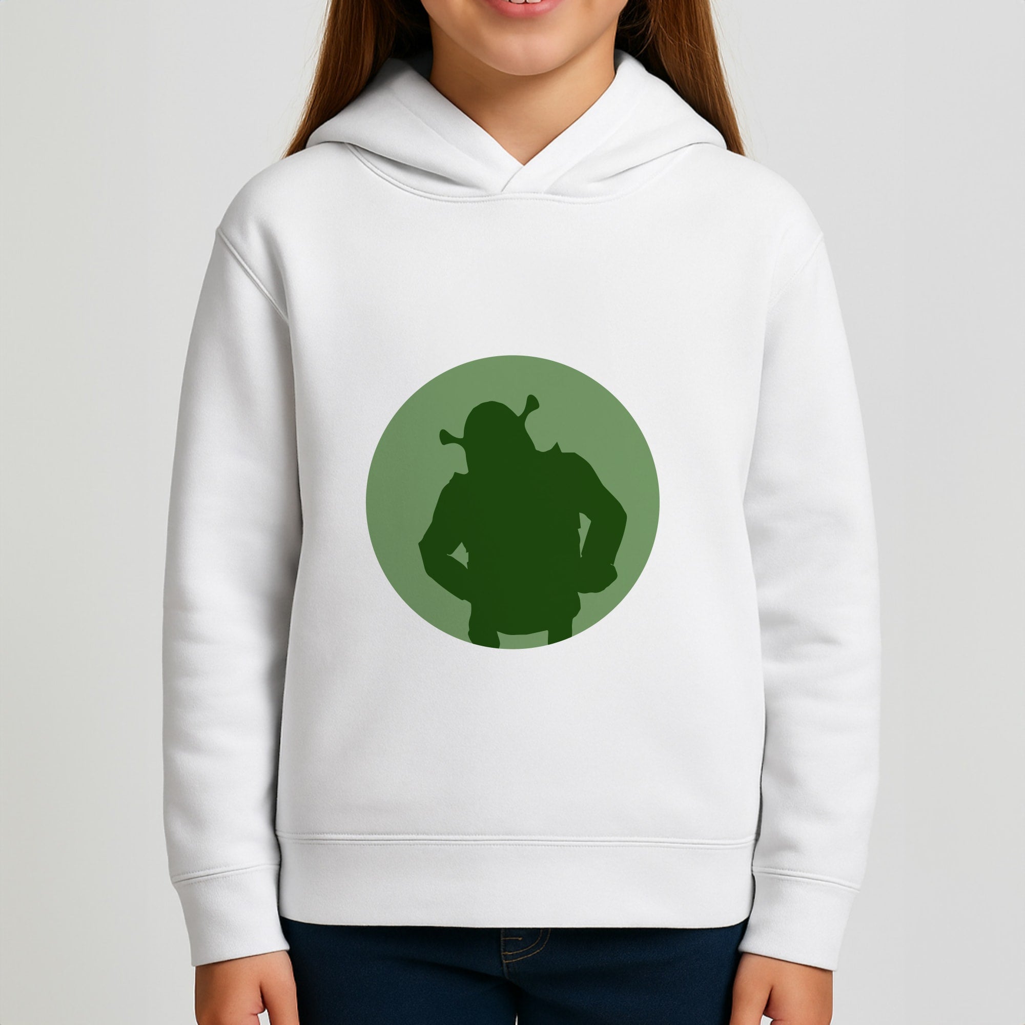 Green Ogre Outline Girls Hoodie