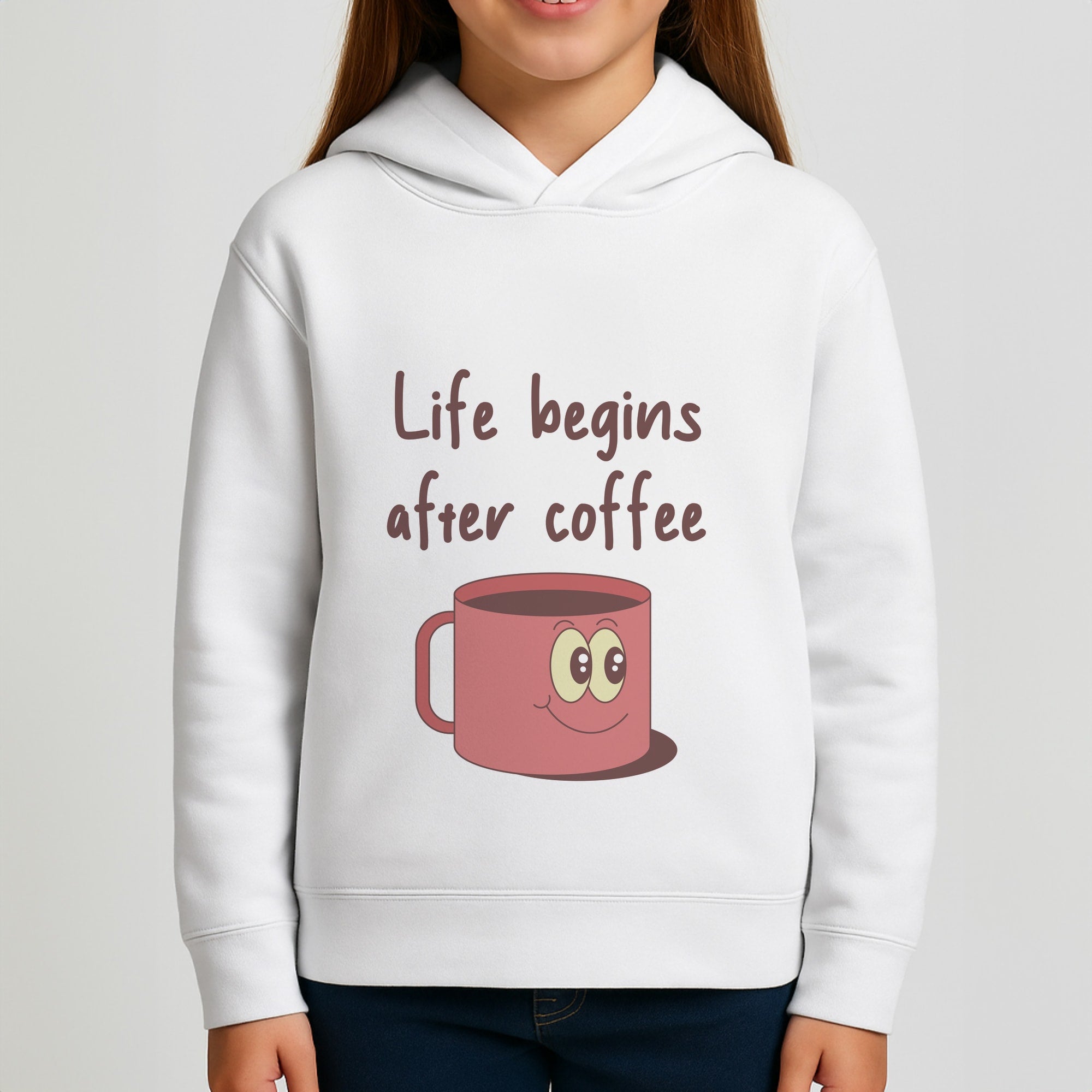 Life Begins After Coffee - Aesthetic Quote Girls Hoodie