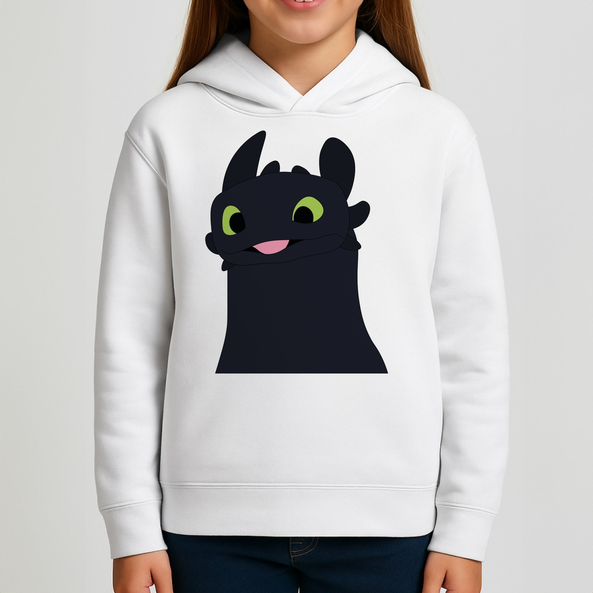 Black Fury Dragon Kids Hoodie