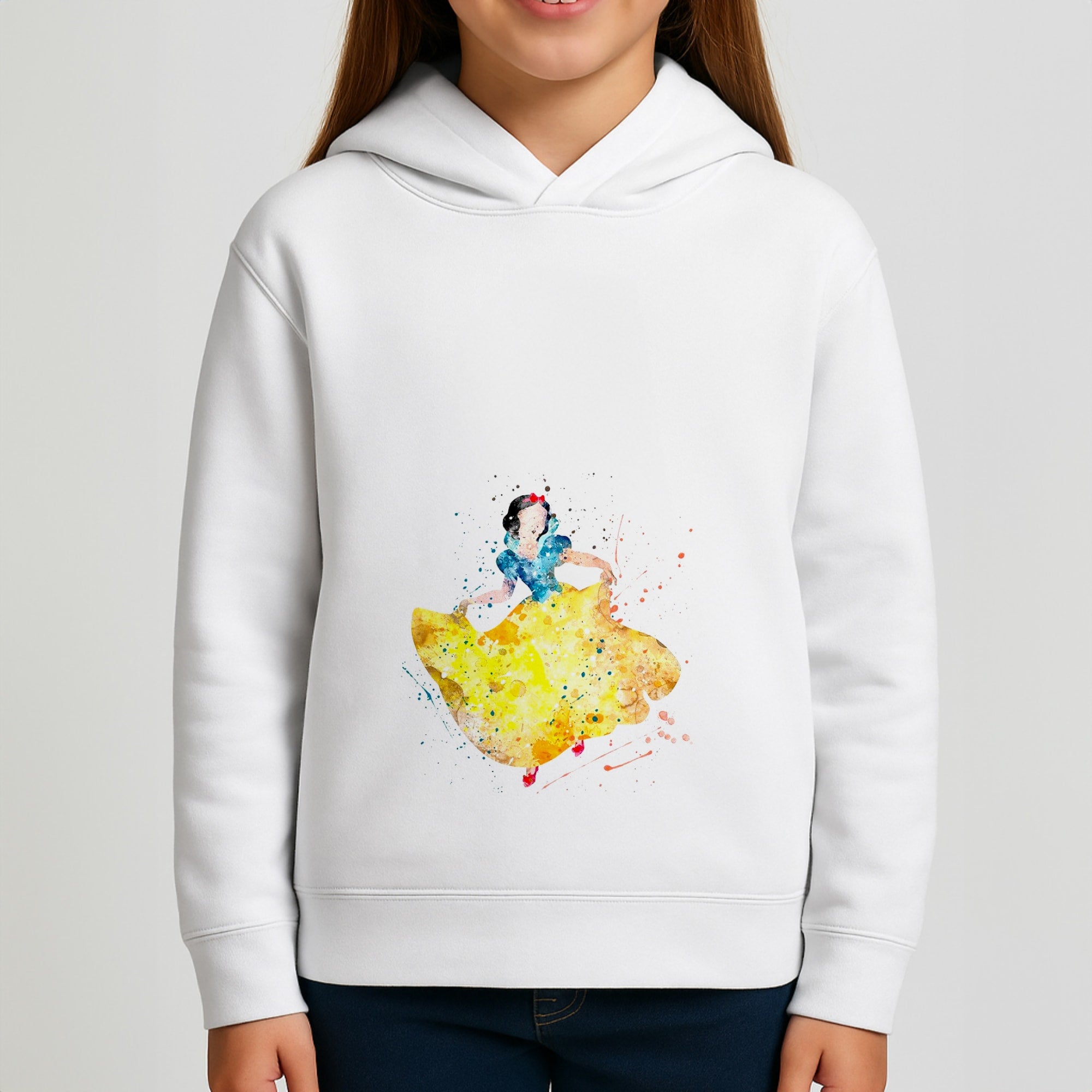 Watercolour Snow White Fairytale Girls Hoodie