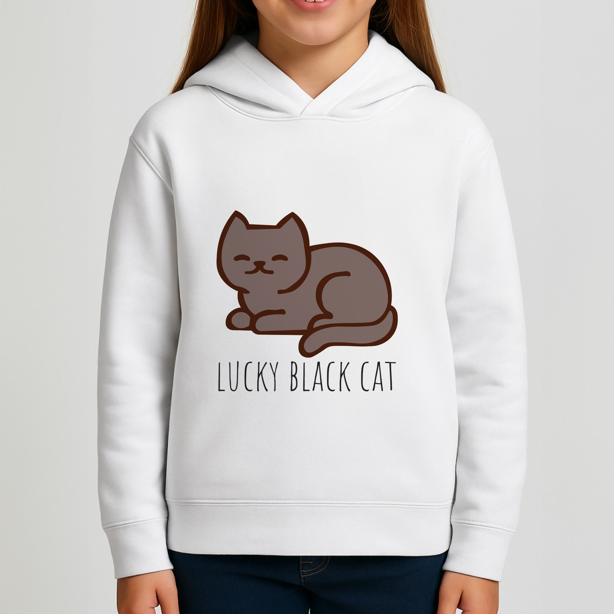 Lucky Black Cat - Cats Girls Hoodie