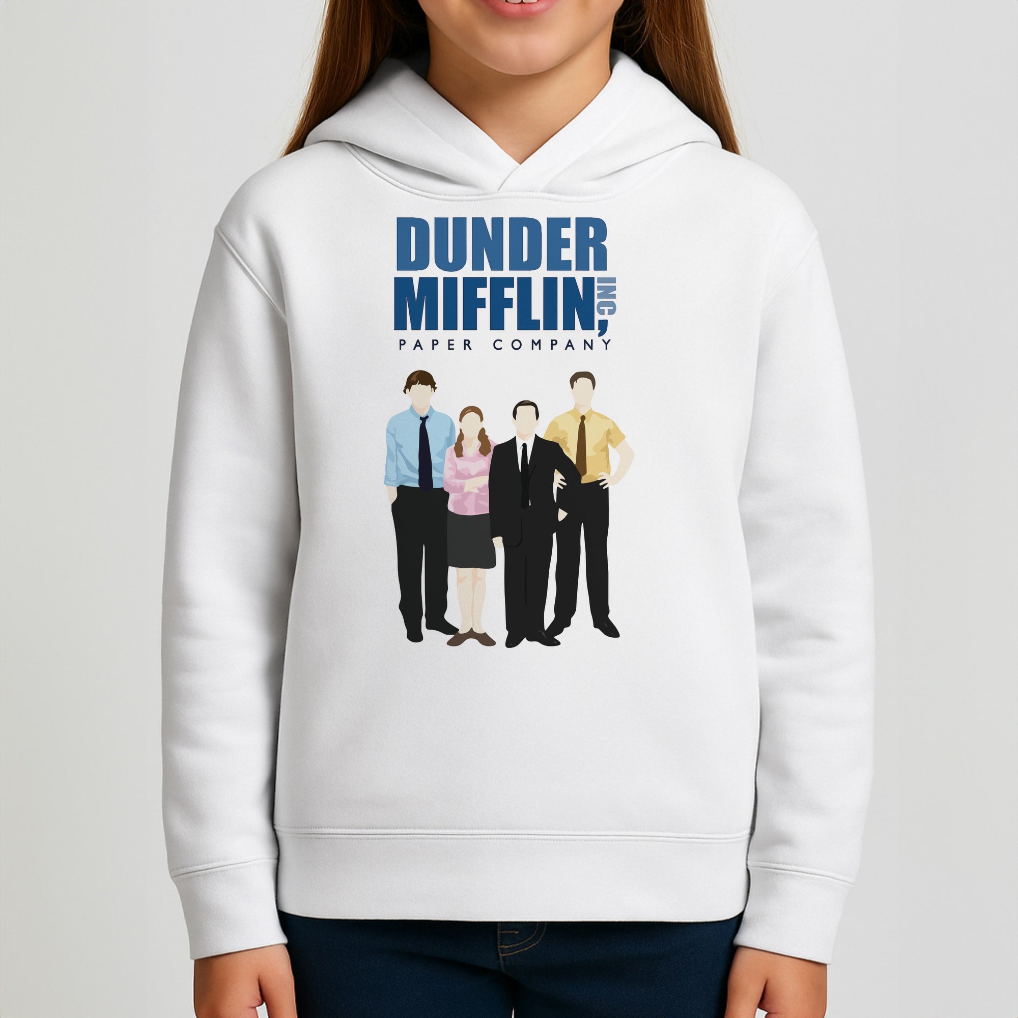 Office Cartoon - Dunder Mifflin Kids Hoodie